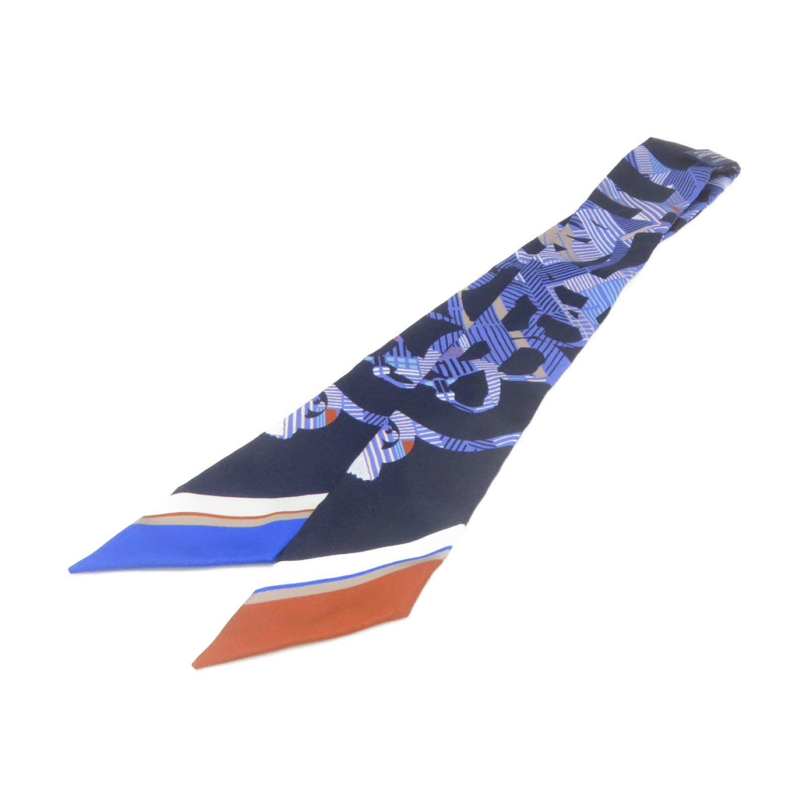 HERMES 絲質Twilly Scarf絲巾藍色/彩色