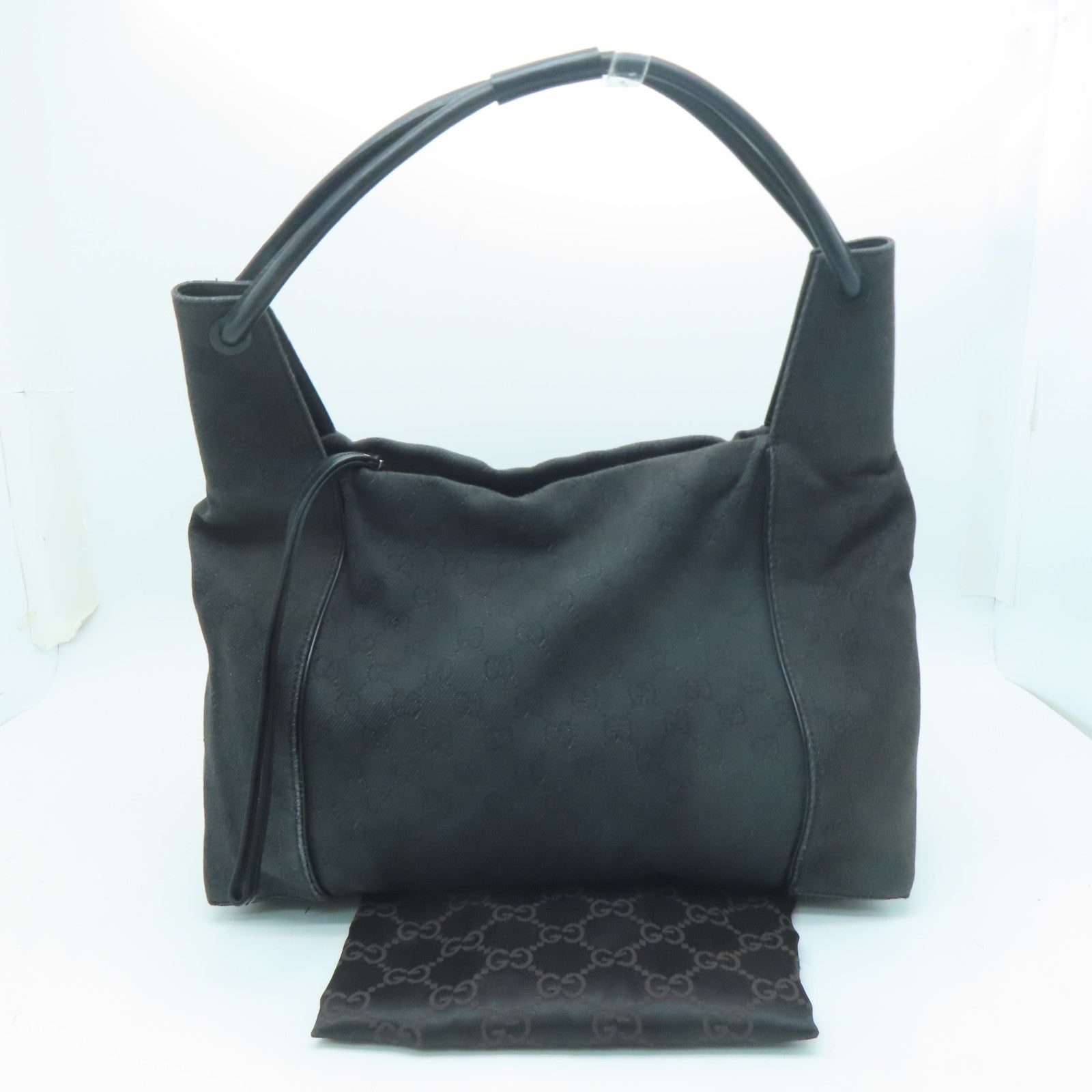 GUCCI 【激減優惠】帆布Shoulder Bag銀扣肩背包黑色