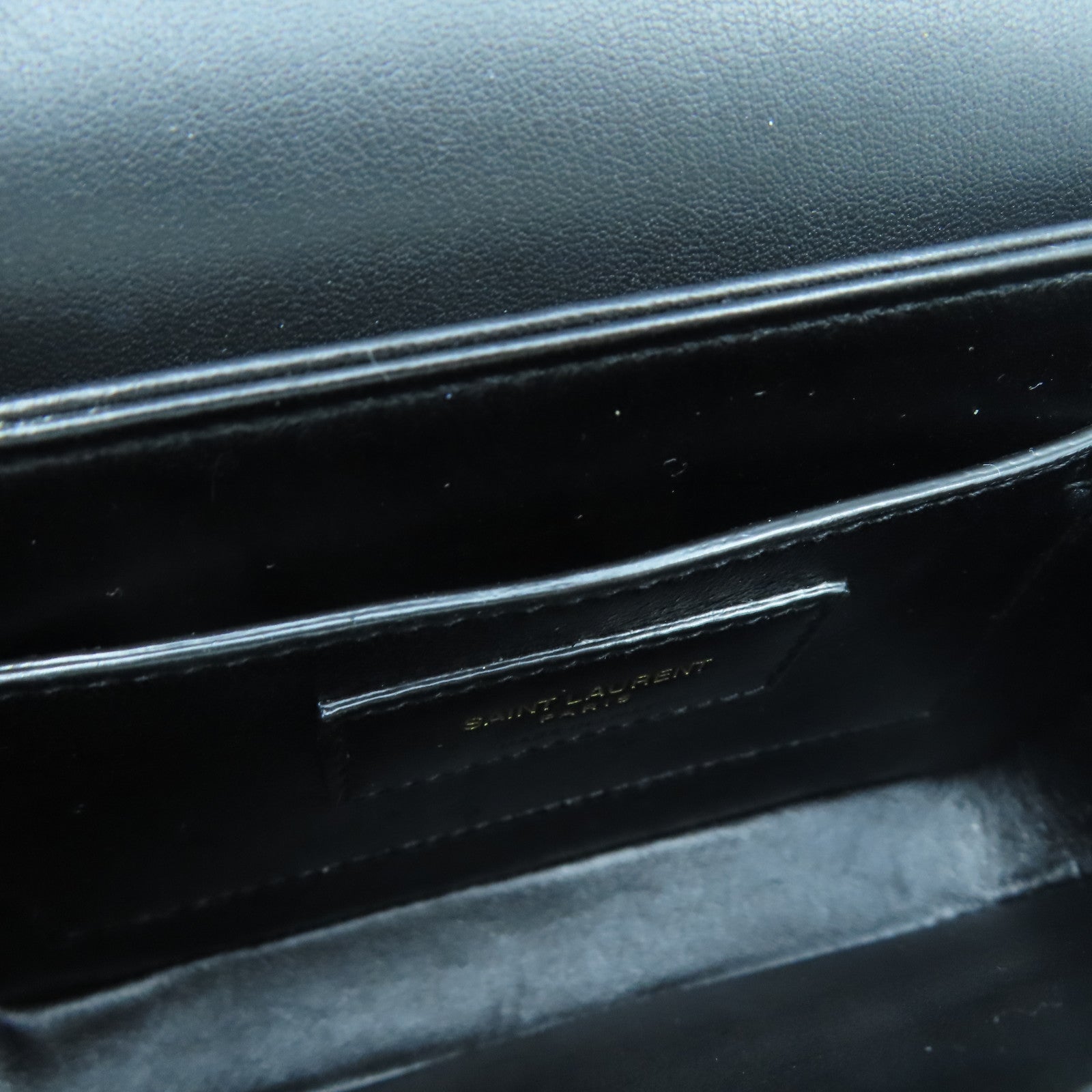 SAINT LAURENT 牛皮皮革Shoulder Bag金扣肩背袋白色/黑色