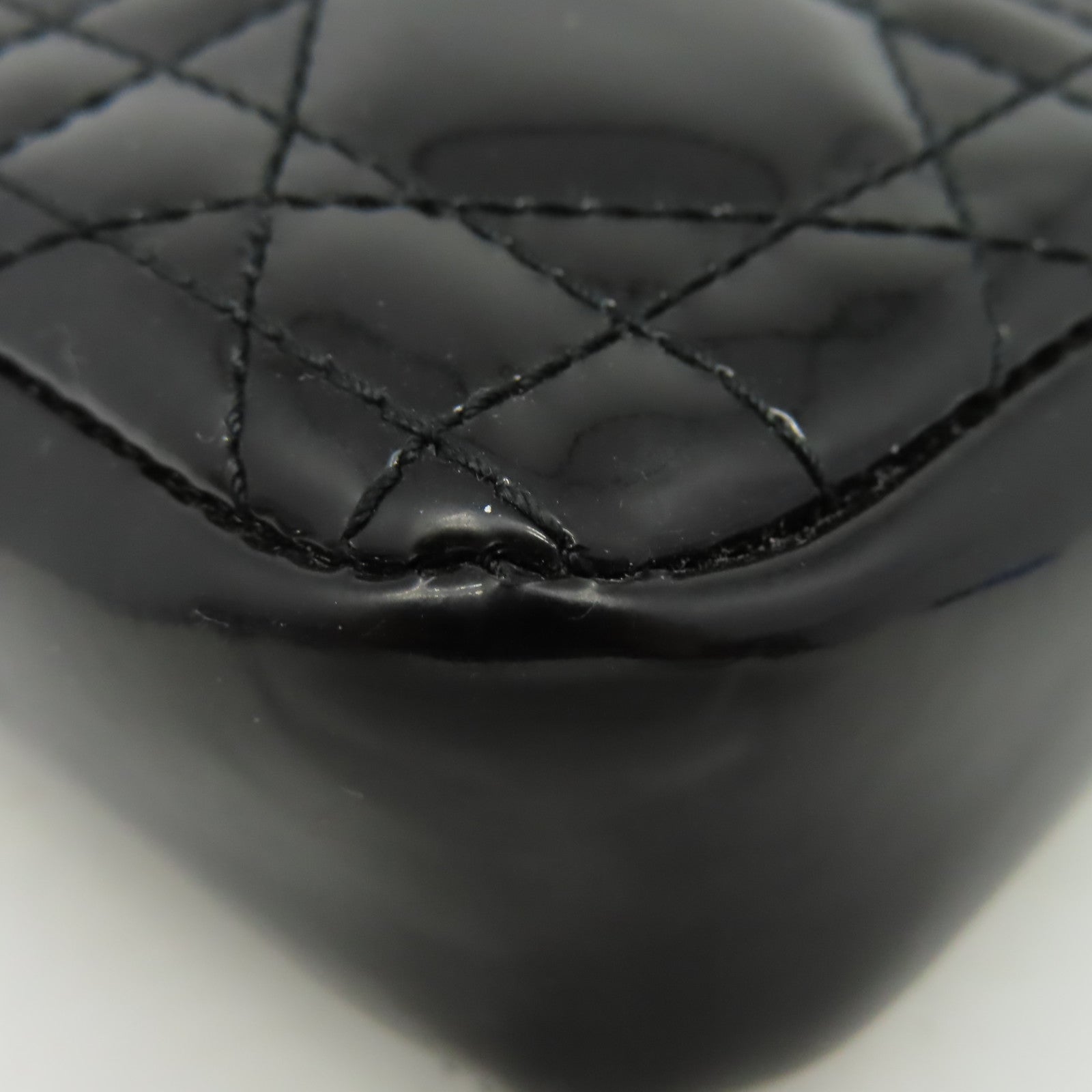 Dior 漆皮皮革Chain Shoulder Bag銀扣鏈帶肩背袋黑色
