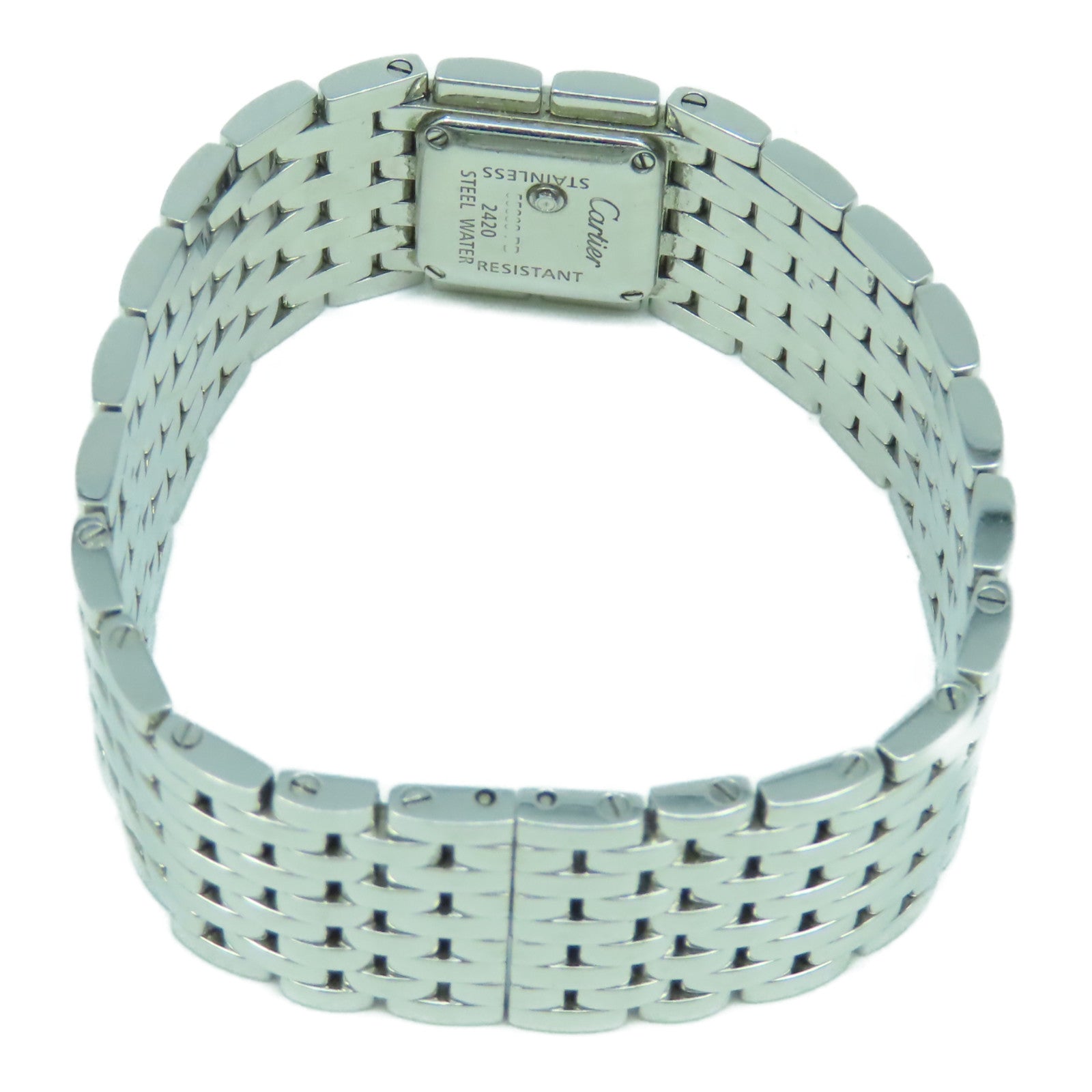 CARTIER Panthere Ruban不鏽鋼手錶石英機芯藍色