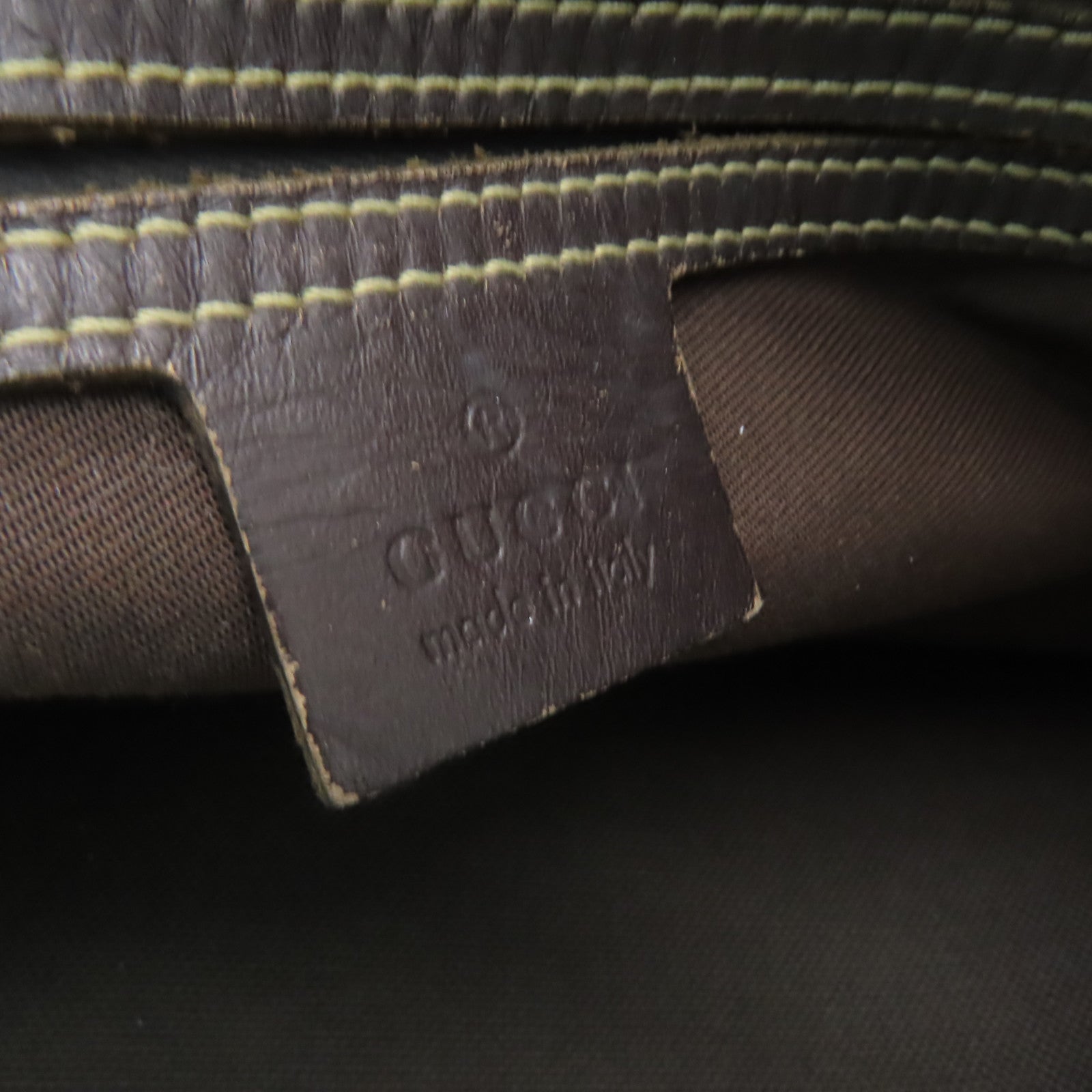 GUCCI 塗層帆布Shoulder Bag金扣肩背袋棕色