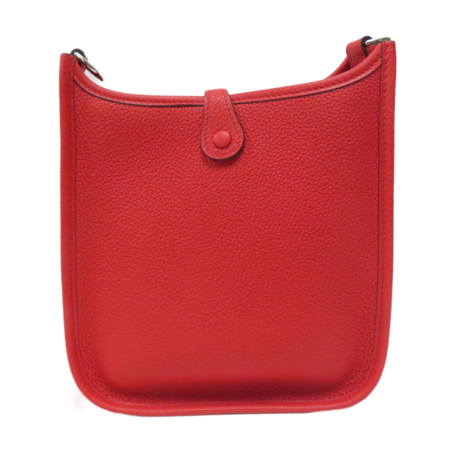 HERMES Clemence皮革Evelyne TPM銀扣肩背袋紅色