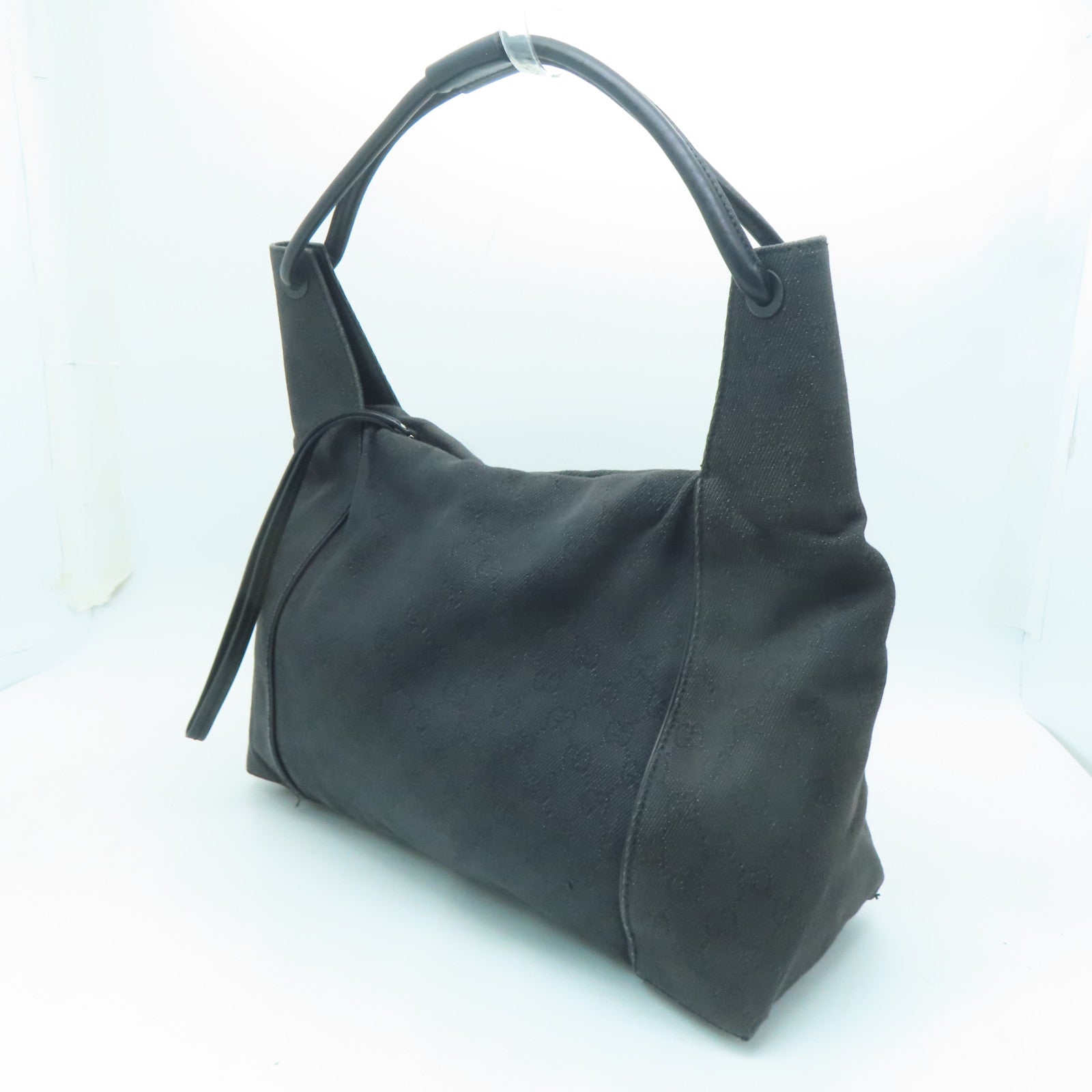 GUCCI 【激減優惠】帆布Shoulder Bag銀扣肩背包黑色