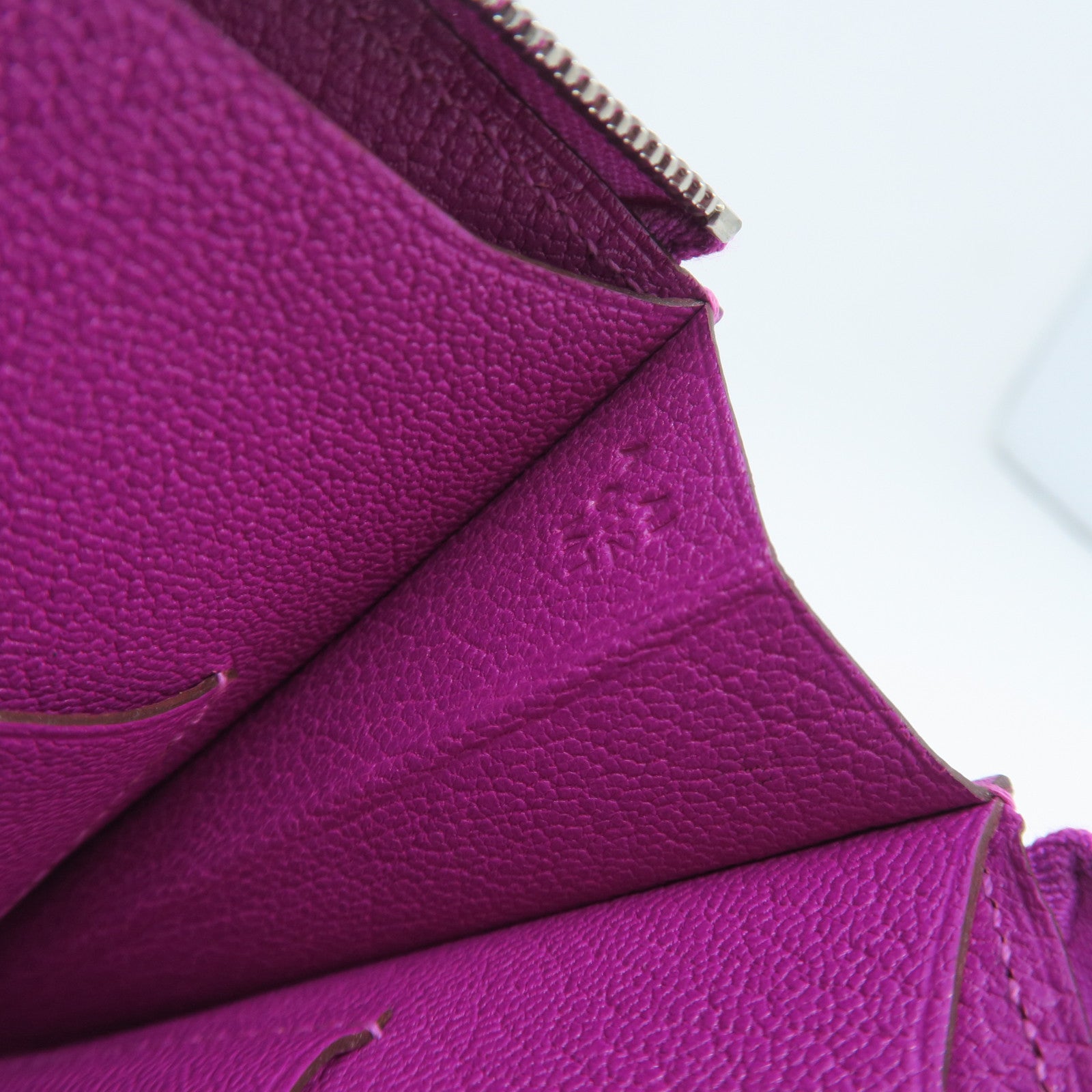 HERMES Chevre Leather Remix ID Silver Buckle Clutch Purple