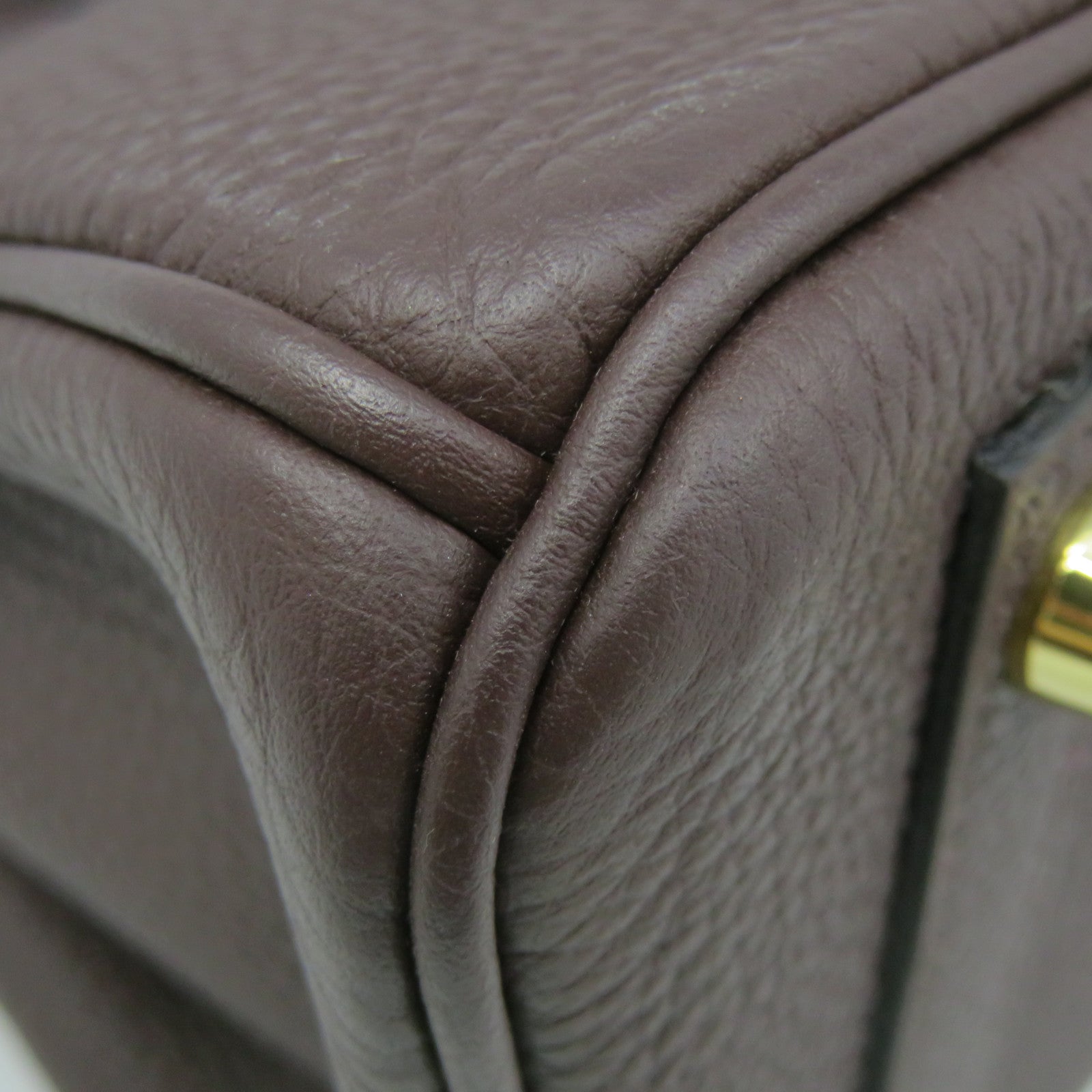 HERMES Togo Leather Birkin 25 Hand Bag Gold Buckle Hand Bag Chocolate Brown