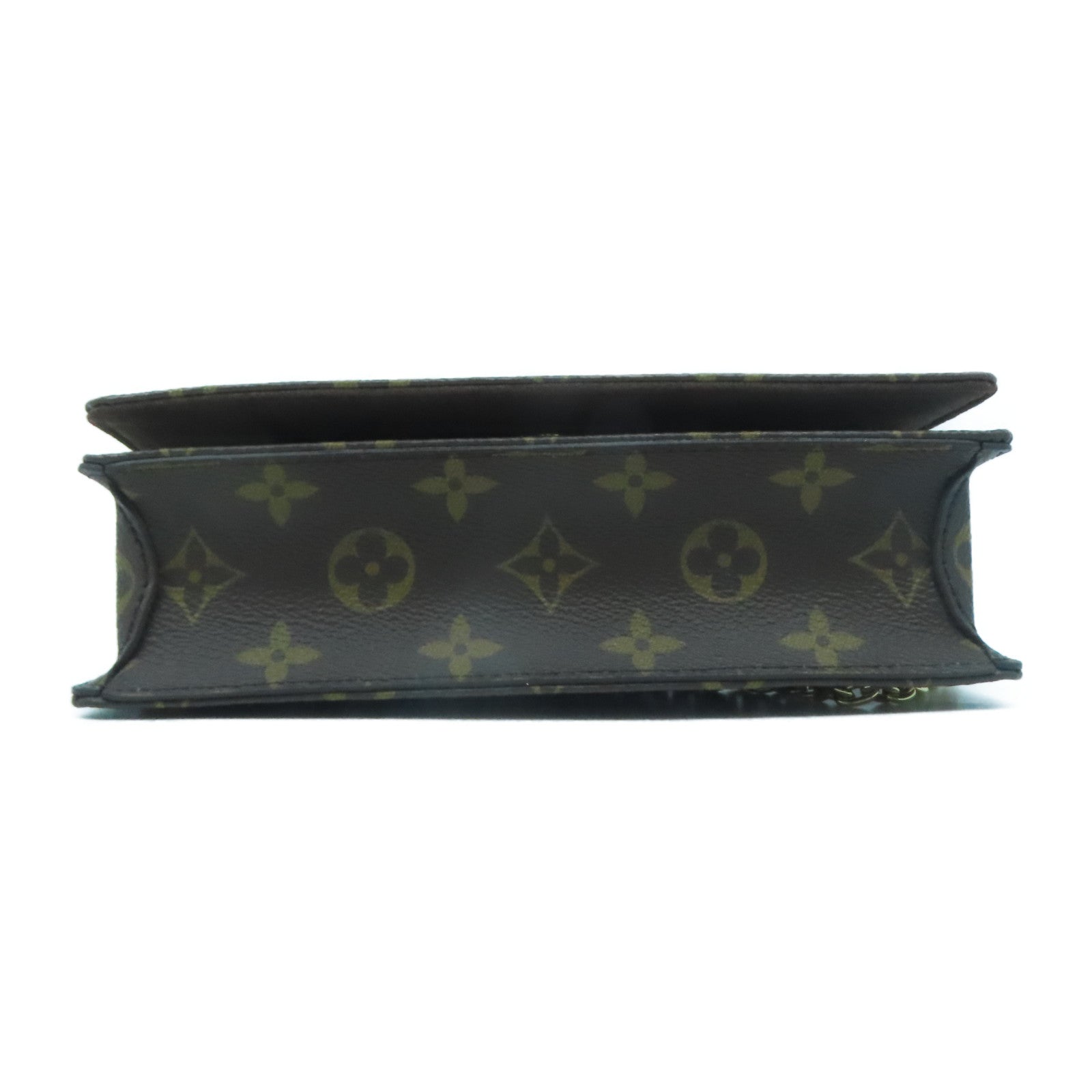 LOUIS VUITTON Monogram Wallet On Chain Lily金扣鏈帶肩背袋啡色