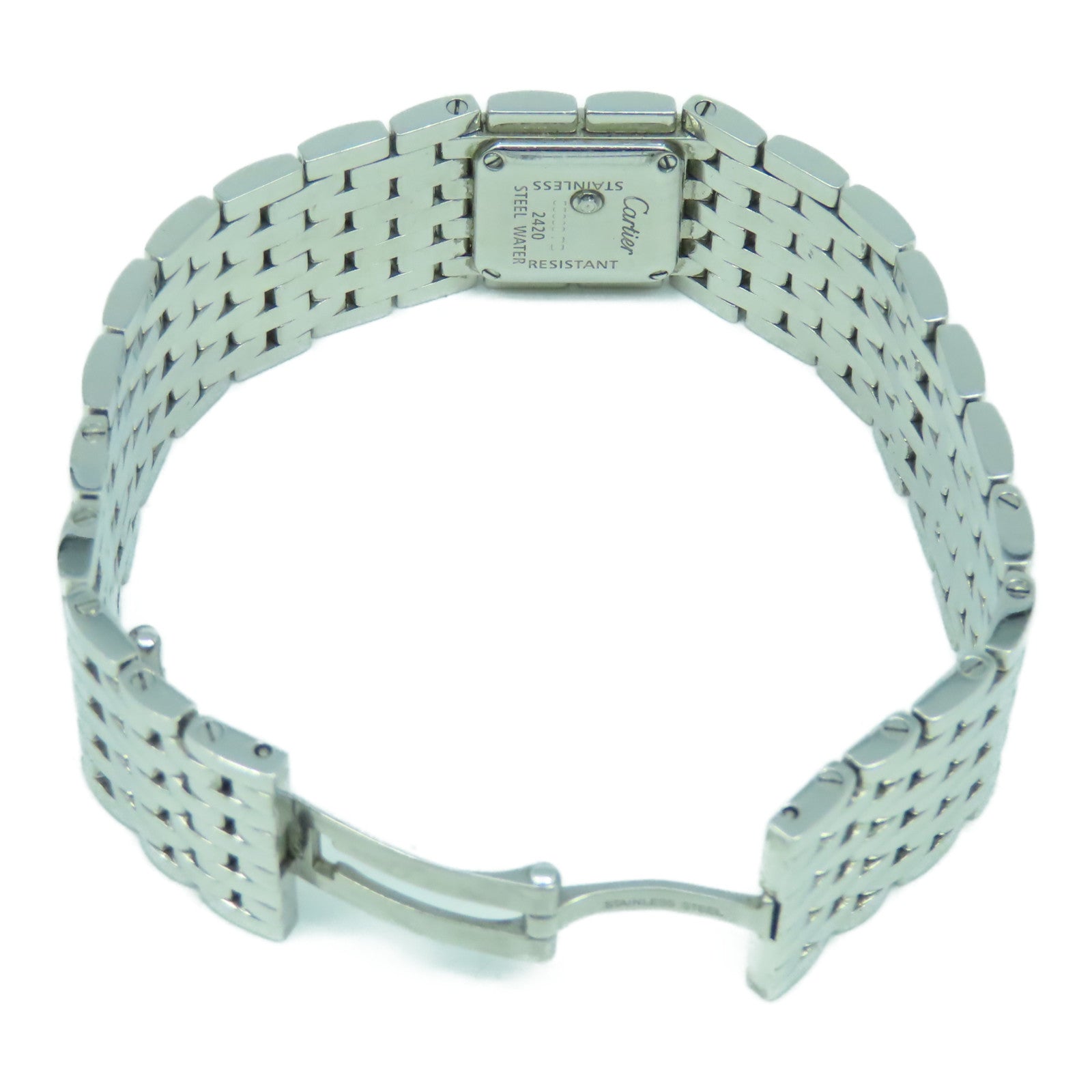CARTIER Panthere Ruban不鏽鋼手錶石英機芯藍色