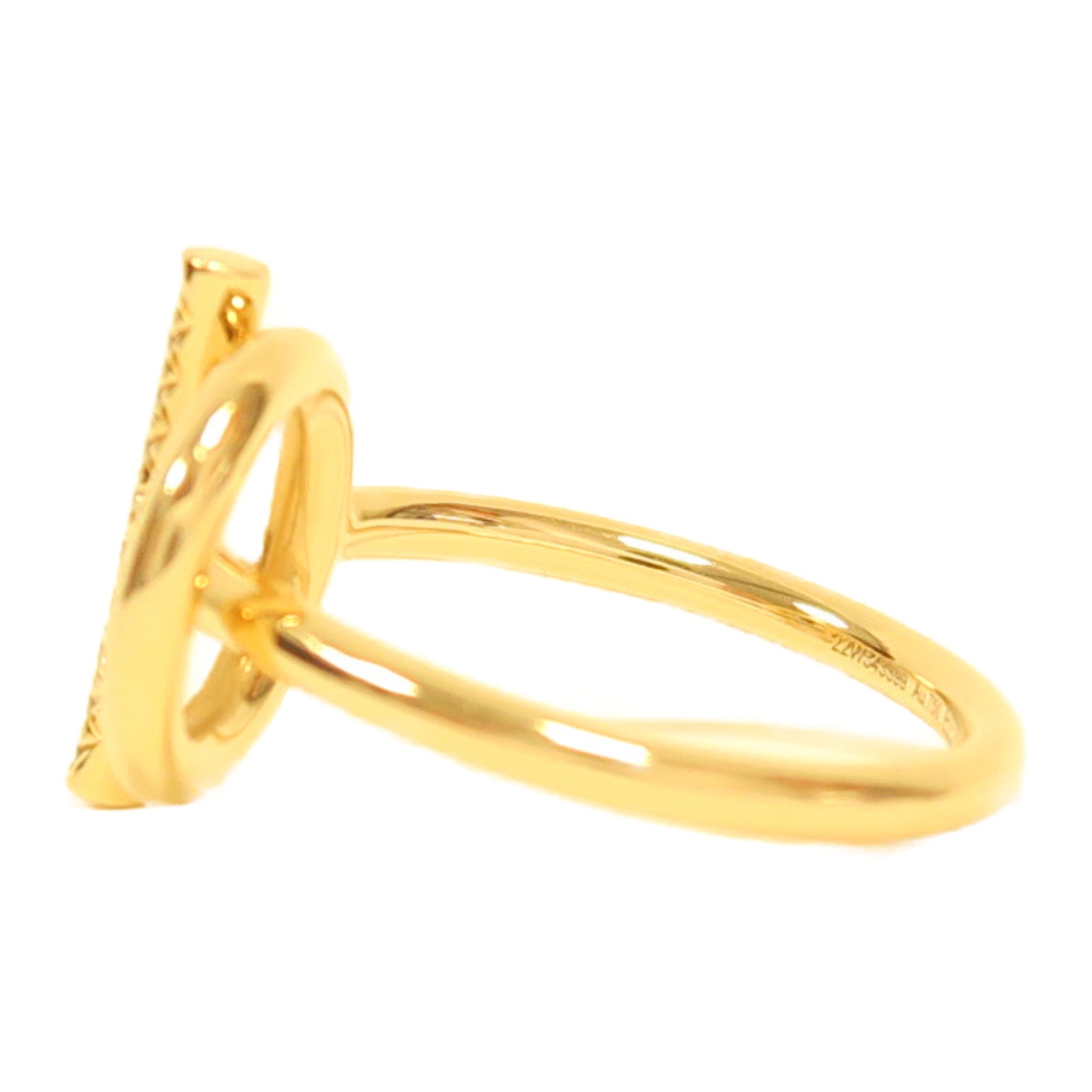 HERMES 18KEchappee Ring 0.07ct鑽石戒指金色US#5.5