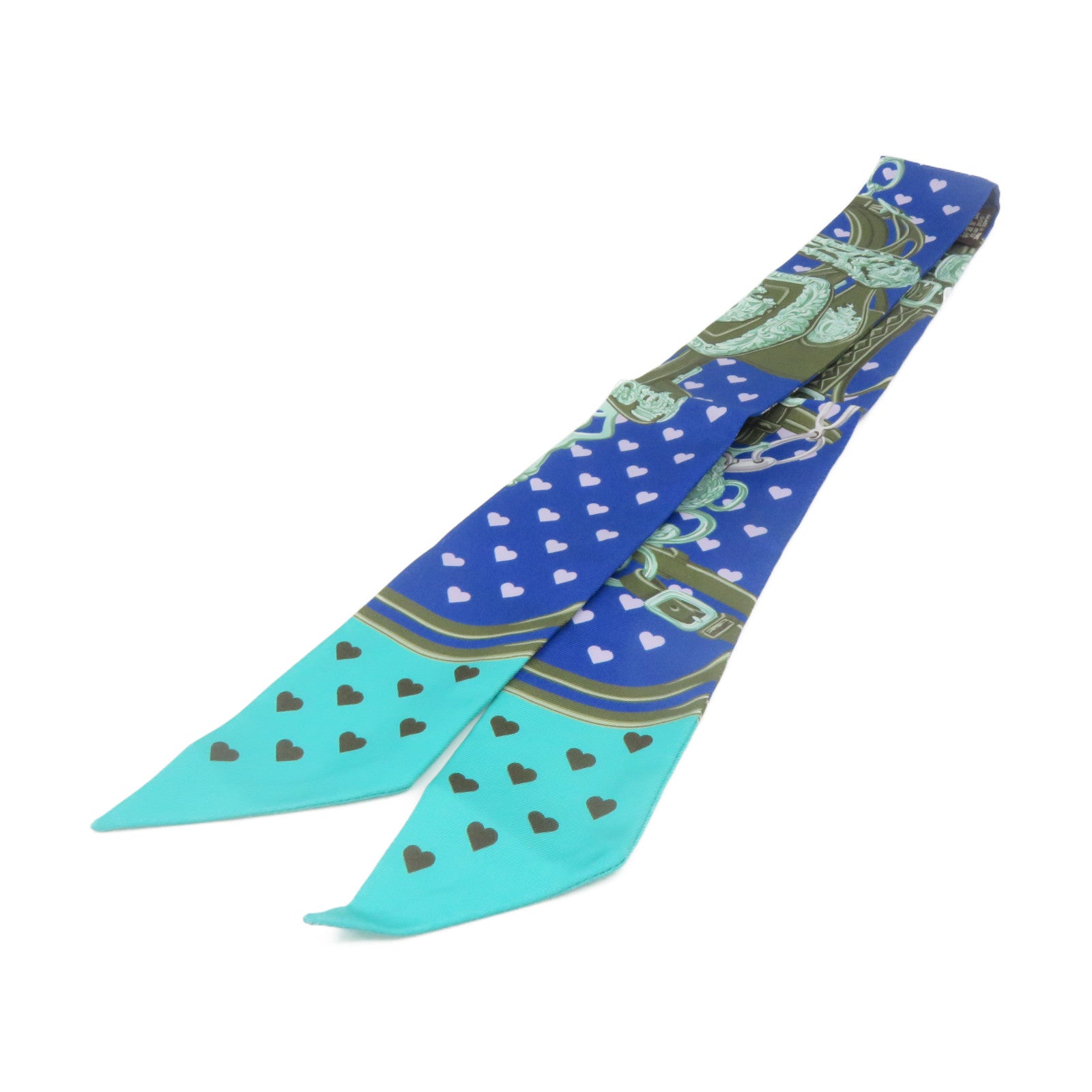 HERMES 【激減優惠】絲質Twilly Scarf絲巾藍色/綠色/紫色/彩色