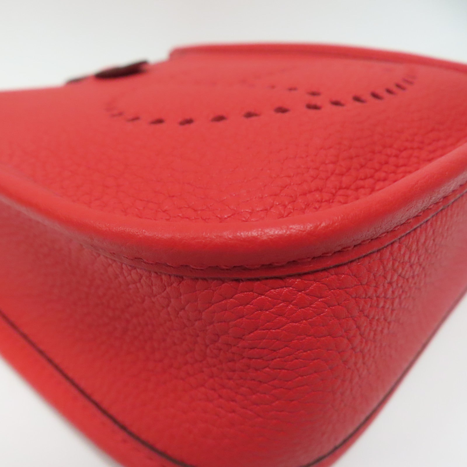 HERMES Clemence皮革Evelyne TPM銀扣肩背袋紅色
