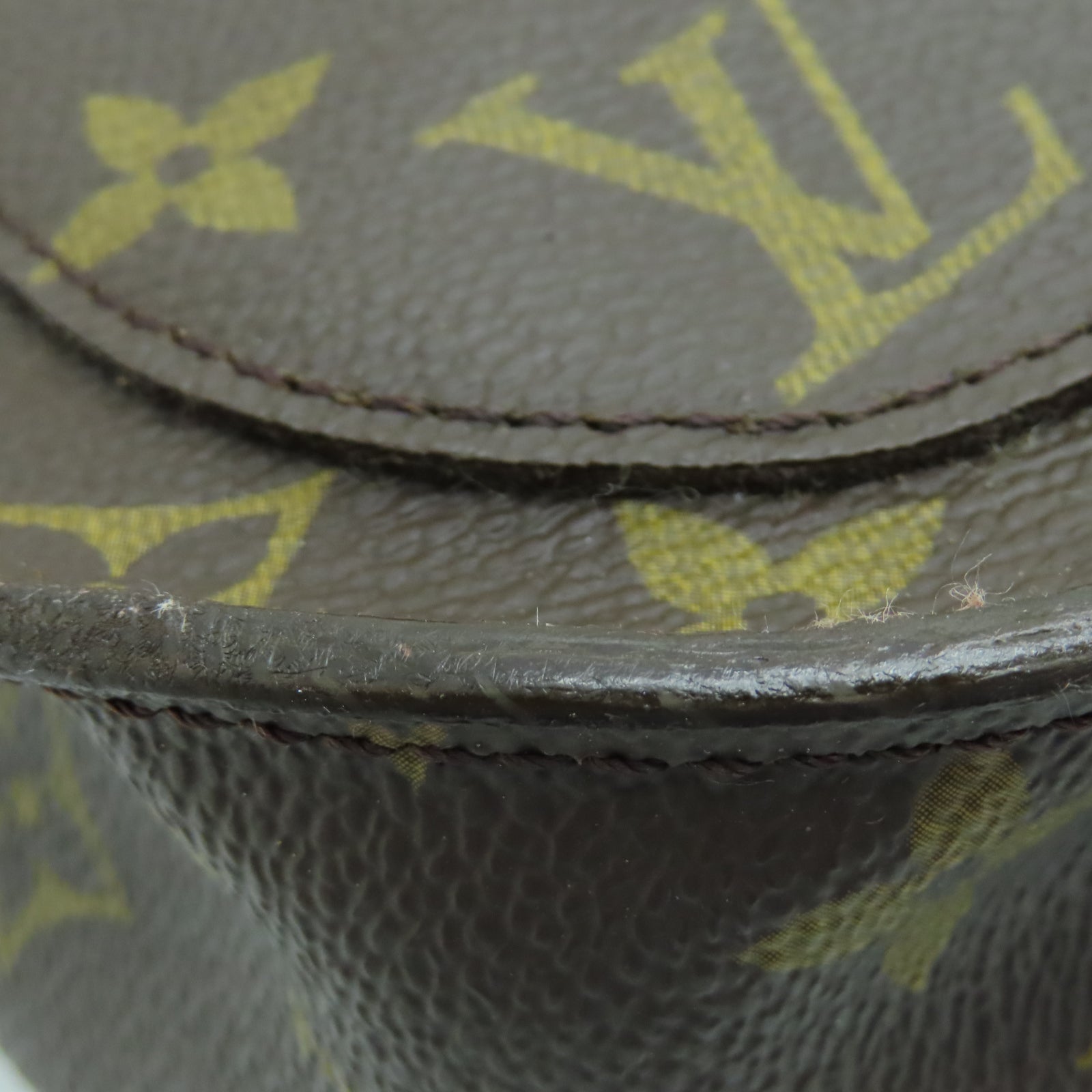 LOUIS VUITTON Monogram Saint Cloud Gold Buckle Shoulder Bag Brown
