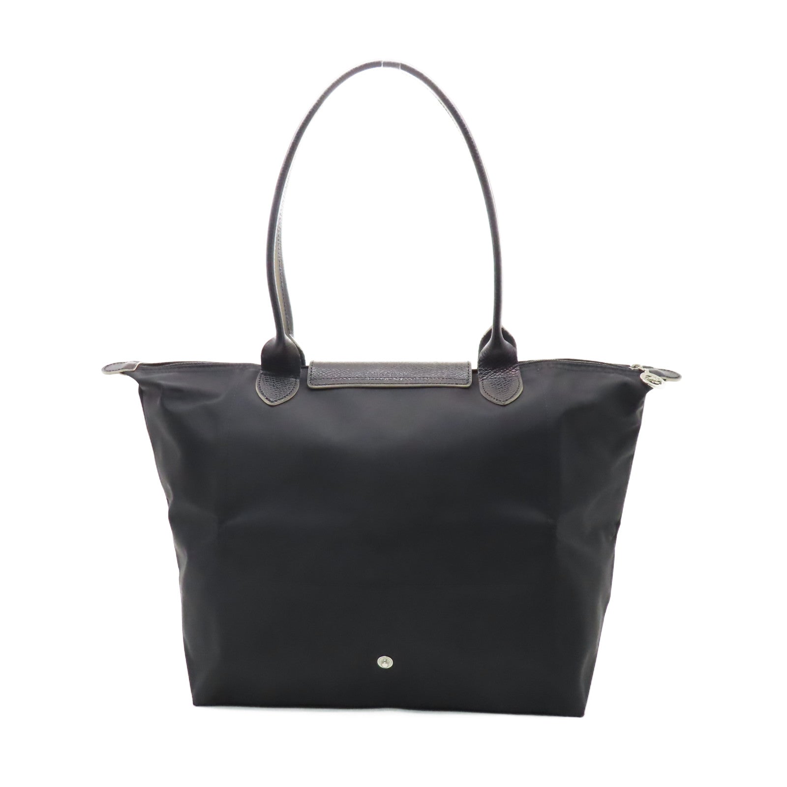 Longchamp 尼龍Shoulder Bag銀扣肩背袋黑色/米色