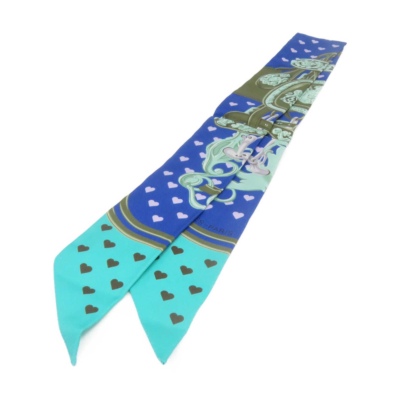 HERMES 【激減優惠】絲質Twilly Scarf絲巾藍色/綠色/紫色/彩色