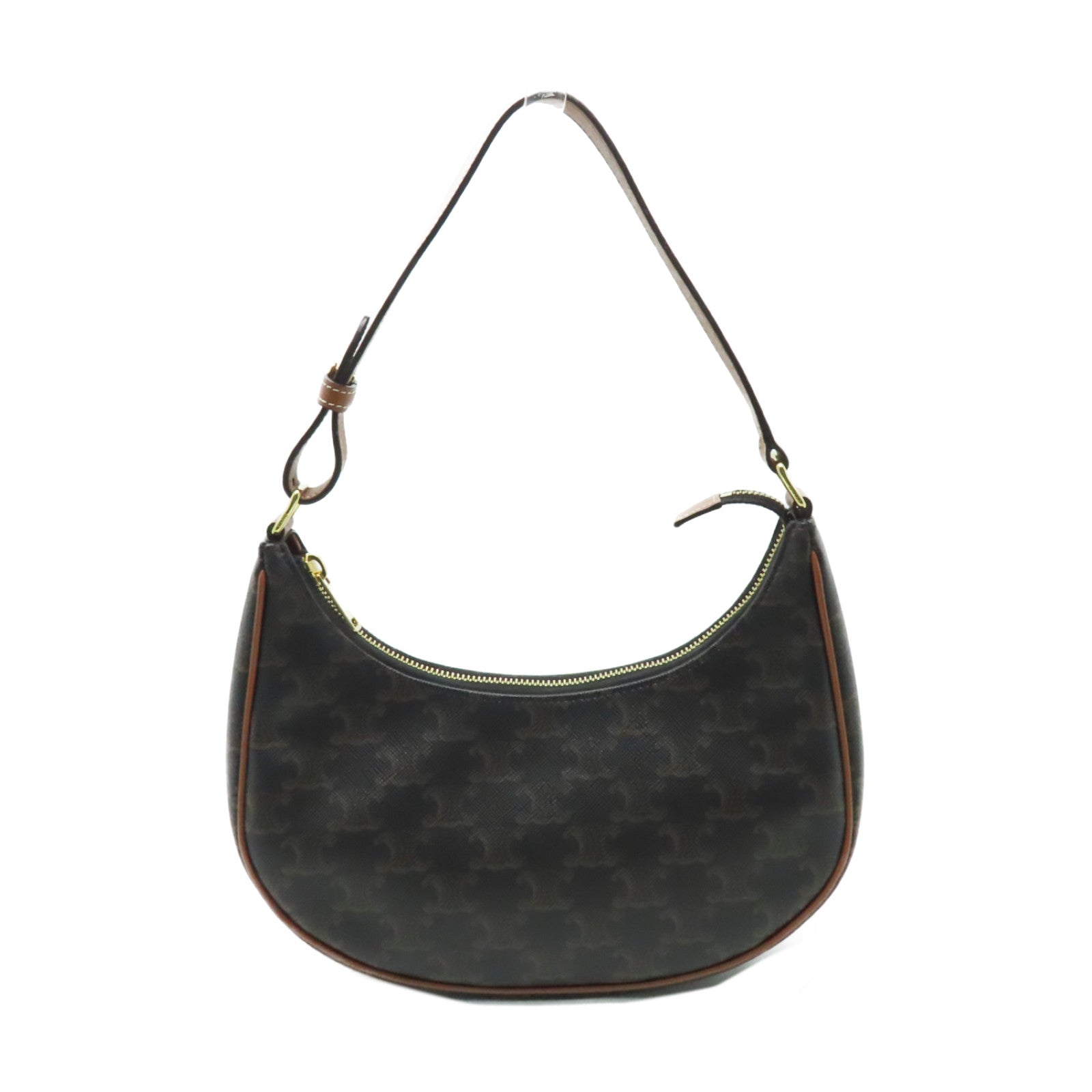 CELINE 塗層帆布Ava金扣手挽袋啡色