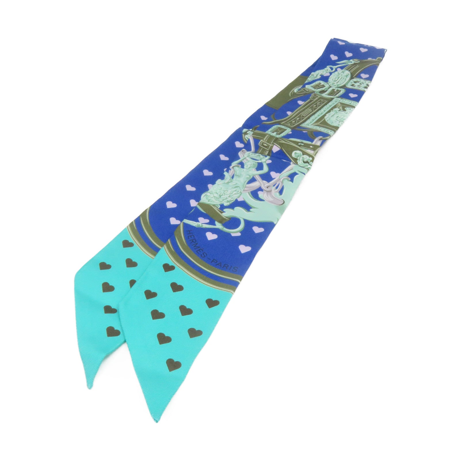 HERMES 【激減優惠】絲質Twilly Scarf絲巾藍色/綠色/紫色/彩色