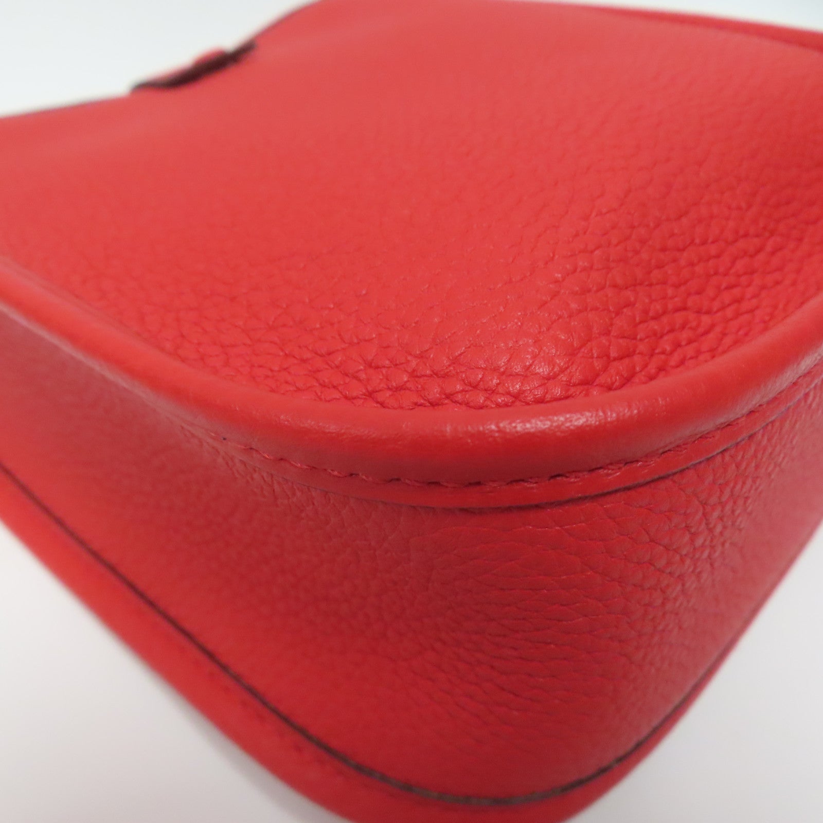 HERMES Clemence皮革Evelyne TPM銀扣肩背袋紅色