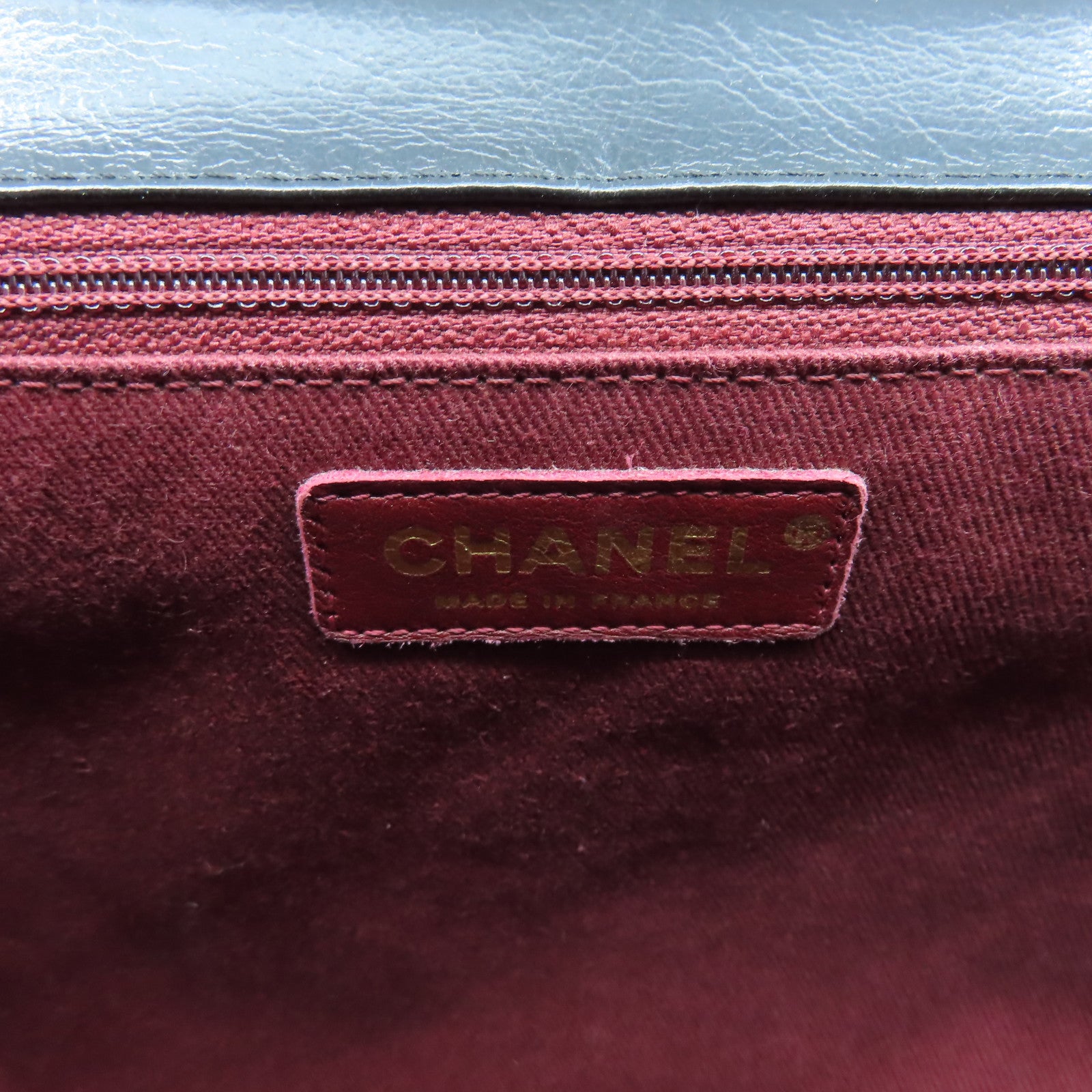 CHANEL 菱格牛皮皮革Chain Shoulder金扣鏈帶肩背袋黑色