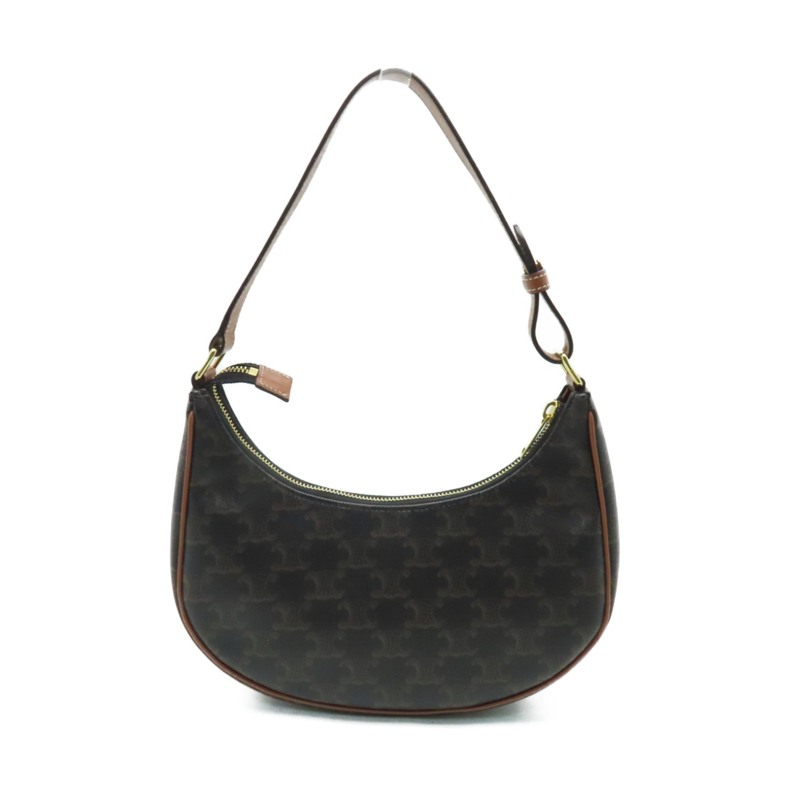 CELINE 塗層帆布Ava金扣手挽袋啡色
