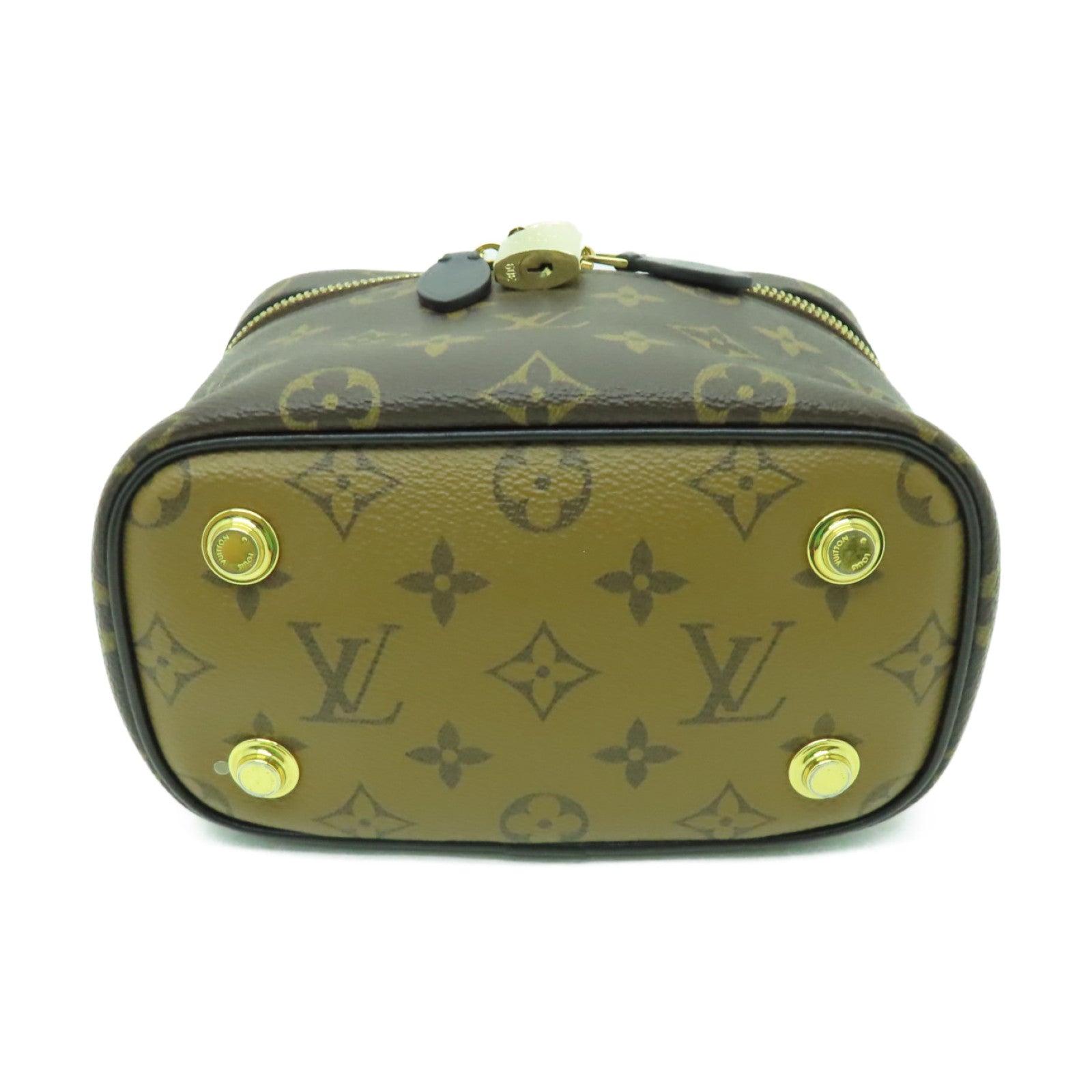 LOUIS VUITTON 【激減優惠】Monogram Vanity PM金扣手挽肩背兩用袋啡色/黑色