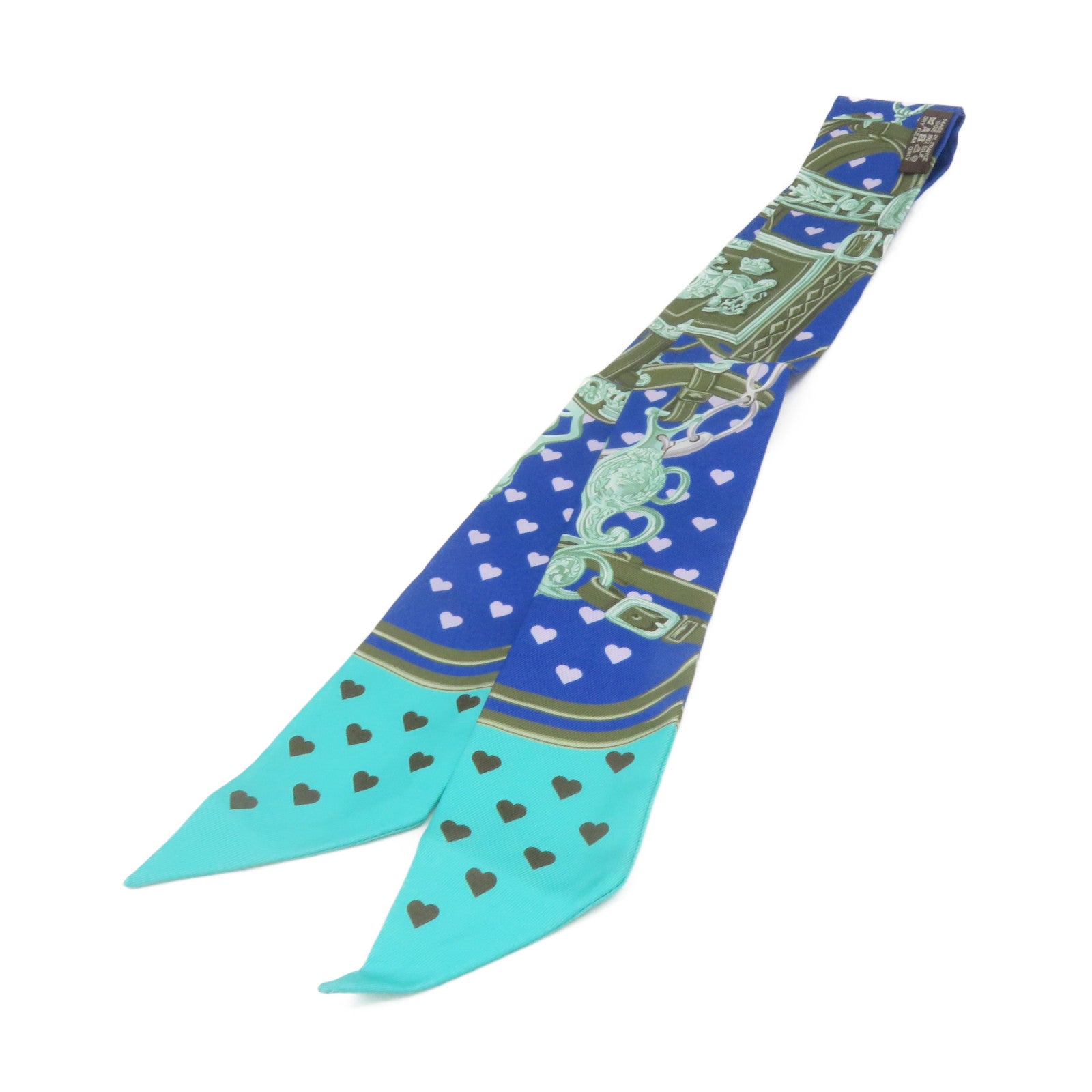 HERMES 【激減優惠】絲質Twilly Scarf絲巾藍色/綠色/紫色/彩色