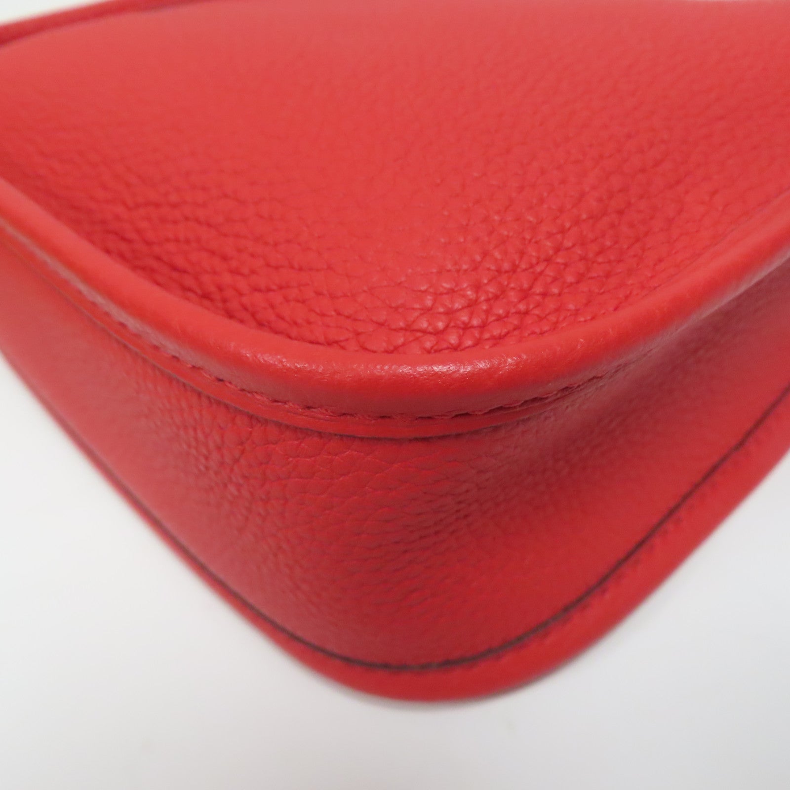 HERMES Clemence皮革Evelyne TPM銀扣肩背袋紅色