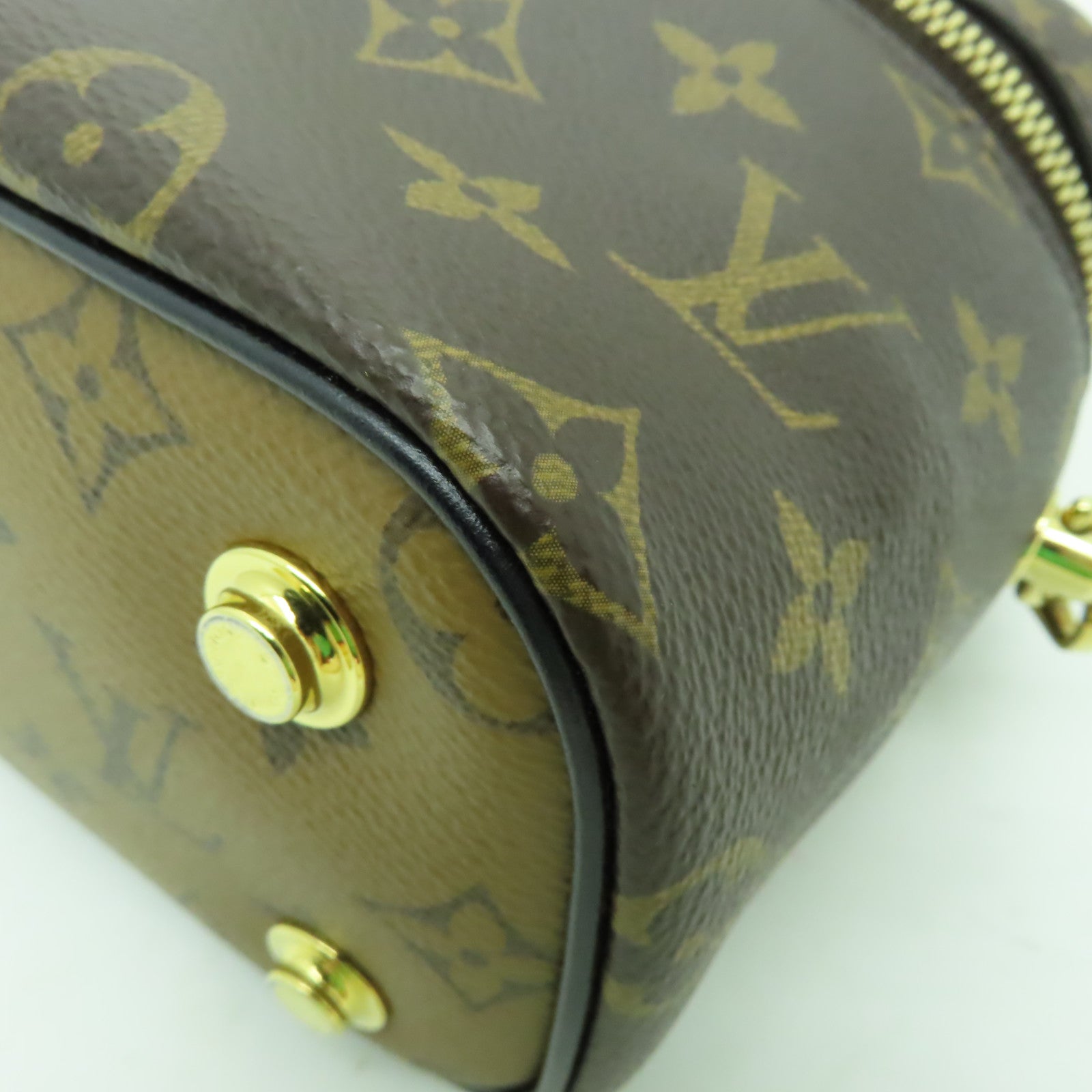 LOUIS VUITTON 【激減優惠】Monogram Vanity PM金扣手挽肩背兩用袋啡色/黑色