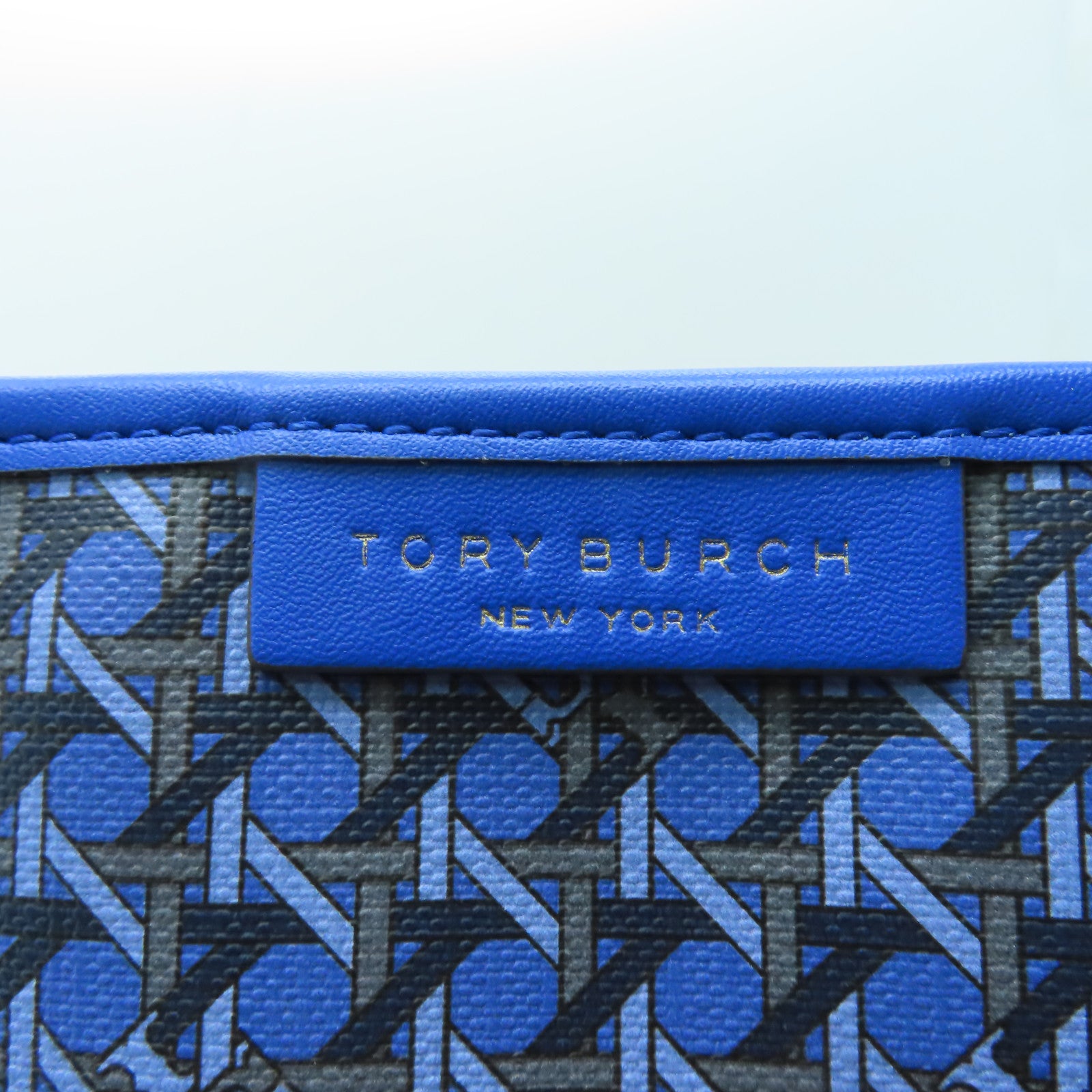 Tory Burch 塗層帆布Tote Bag金扣肩背袋藍色