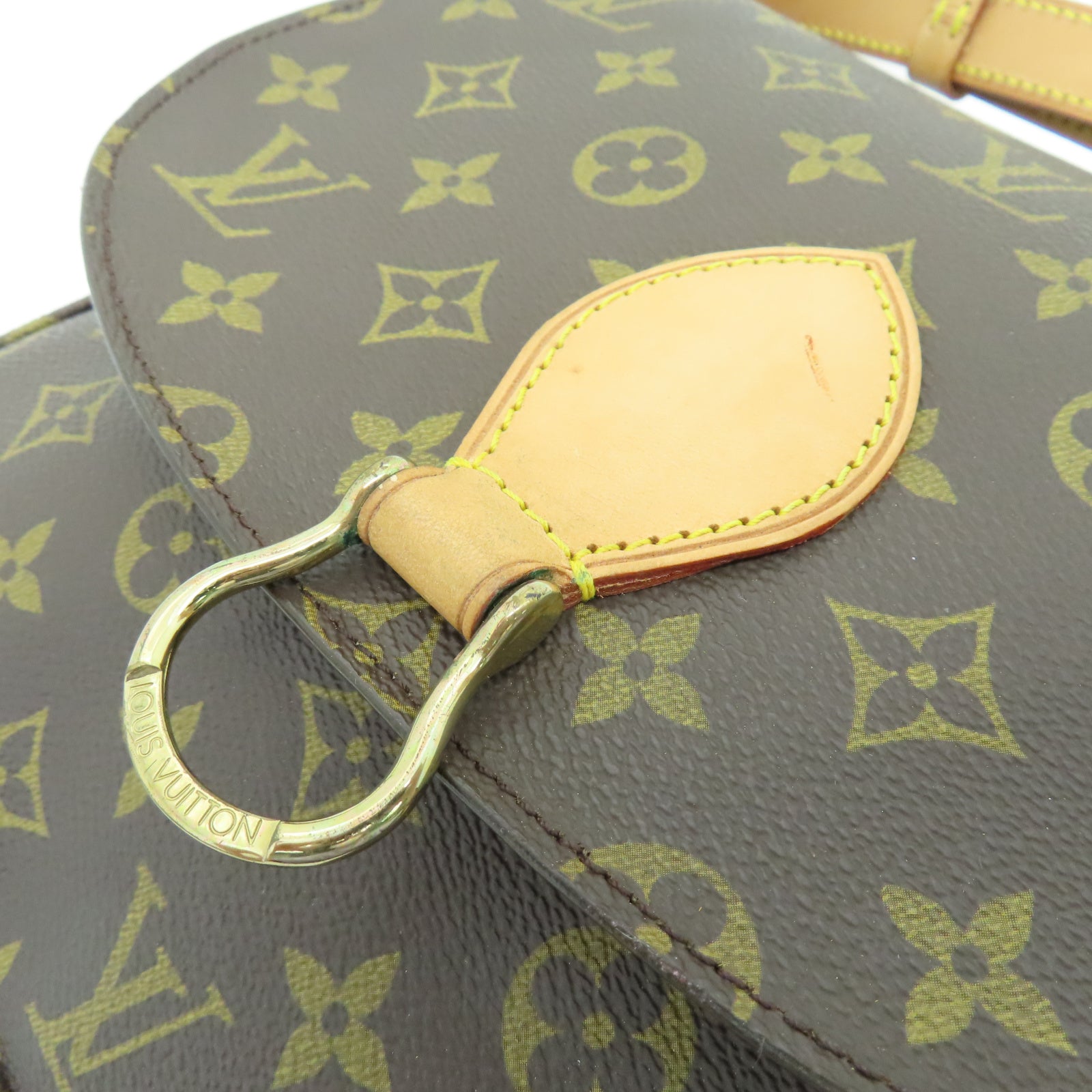 LOUIS VUITTON Monogram Saint Cloud Gold Buckle Shoulder Bag Brown