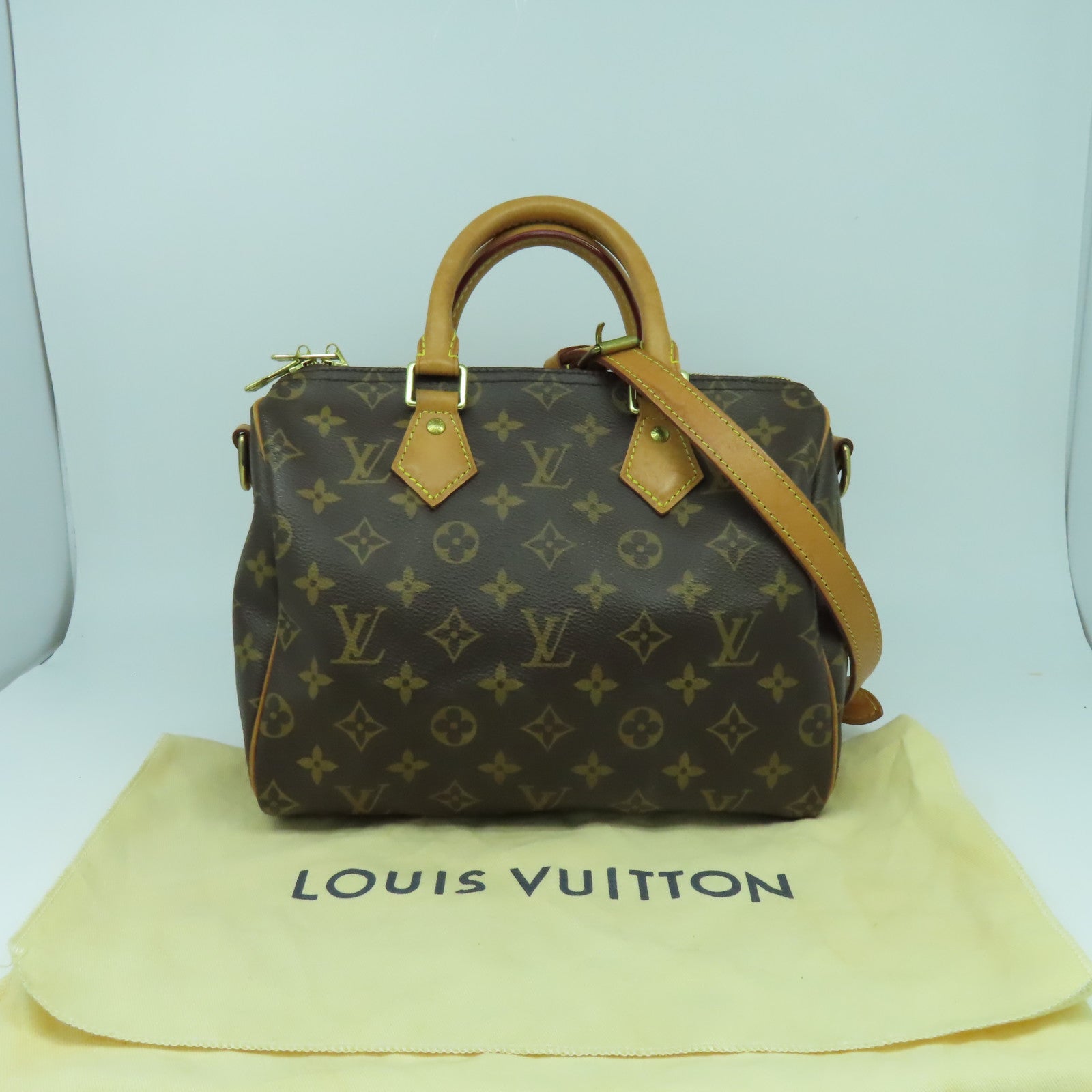 LOUIS VUITTON Monogram Speedy Bandouliere 25金扣手挽肩背兩用袋啡色