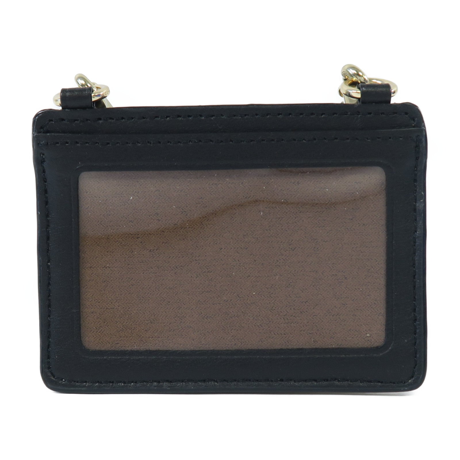 COACH 皮革Card Bag金扣卡片套黑色/啡色