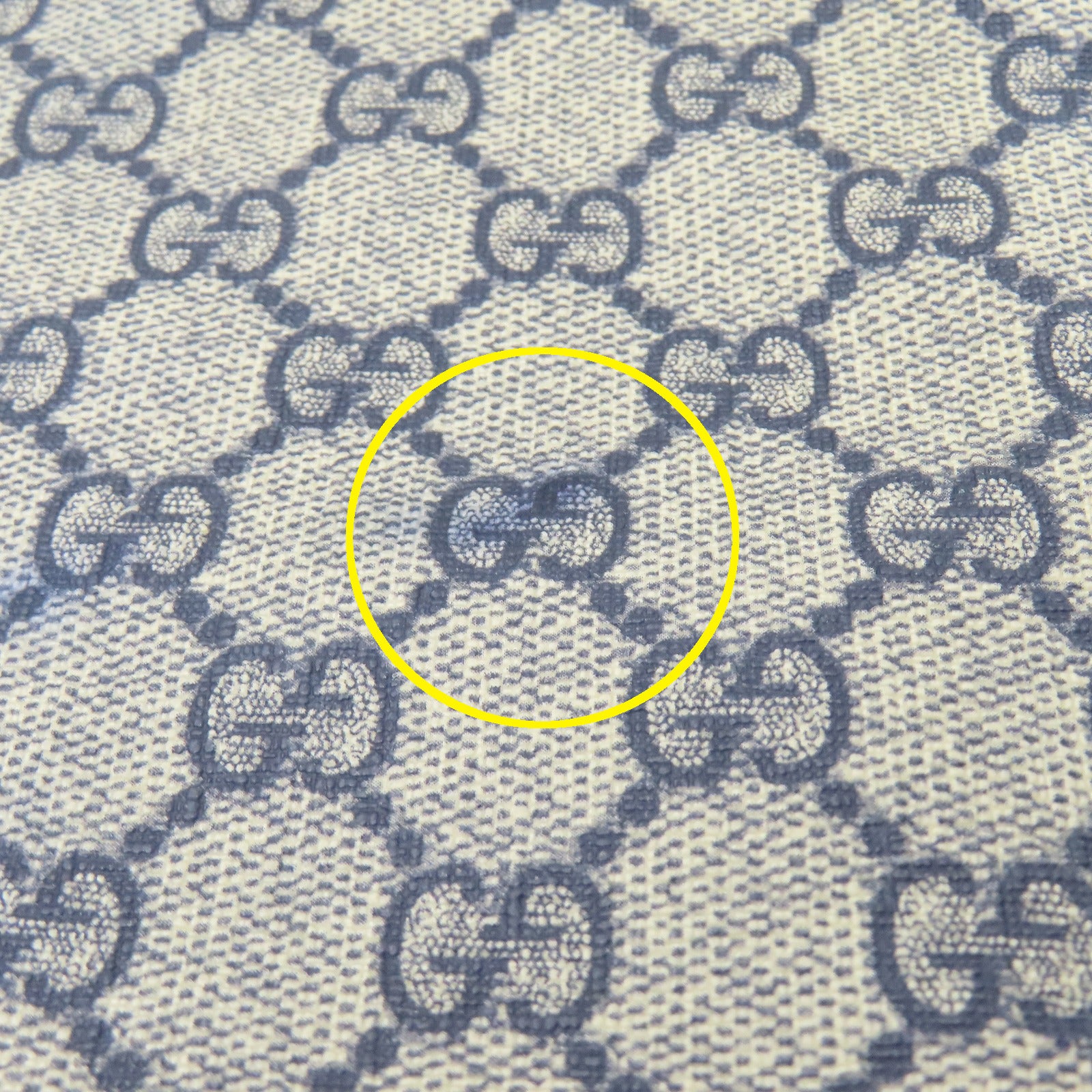 GUCCI 塗層帆布Hand Bag銀扣肩背袋啡色/藍色