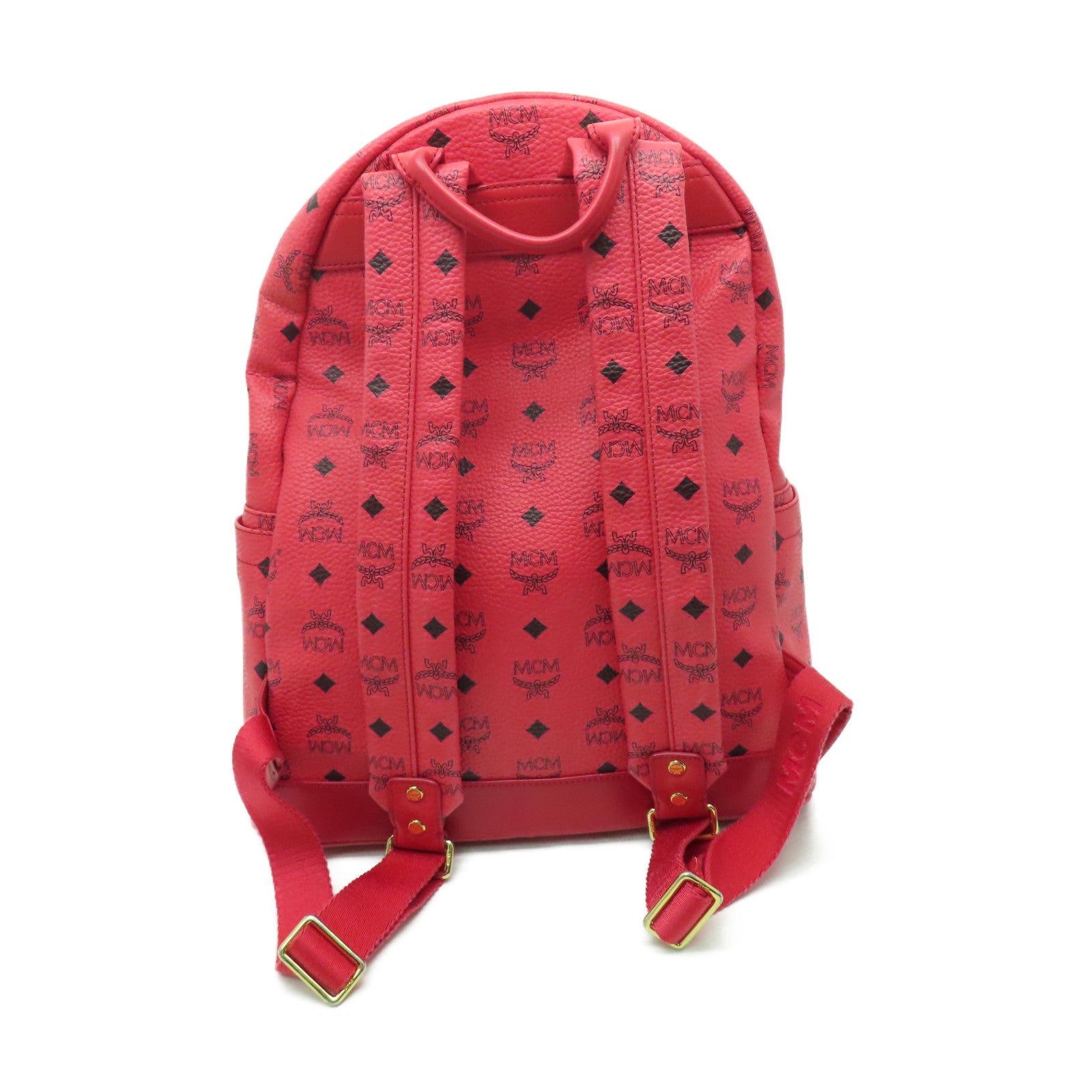 MCM 牛皮皮革Rucksack金扣背包紅色