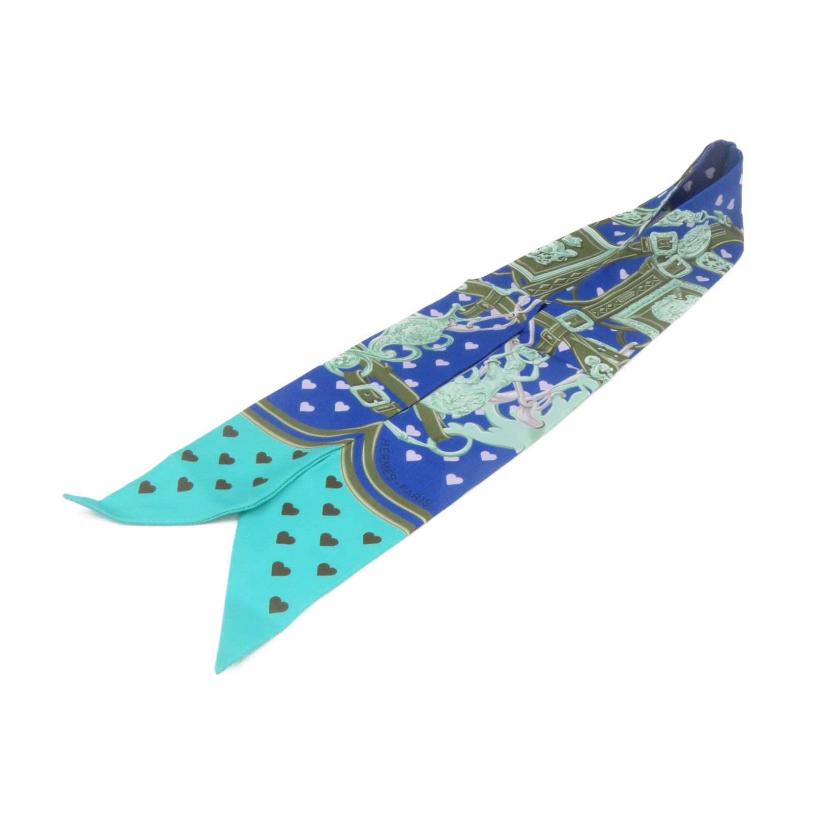 HERMES 【激減優惠】絲質Twilly Scarf絲巾藍色/綠色/紫色/彩色