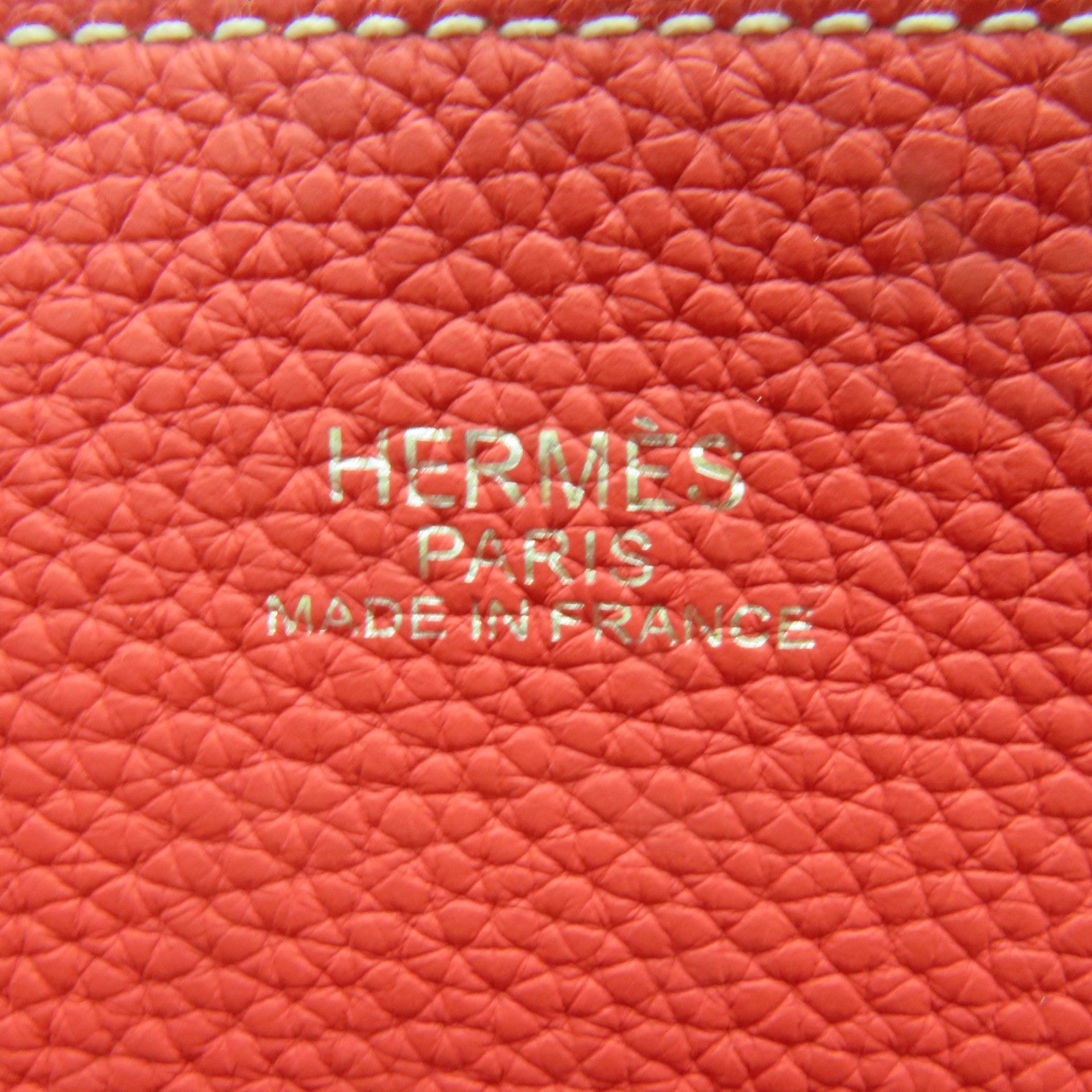 HERMES Clemence皮革Double Sens肩背袋杜鵑紅色/紅寶石紫紅