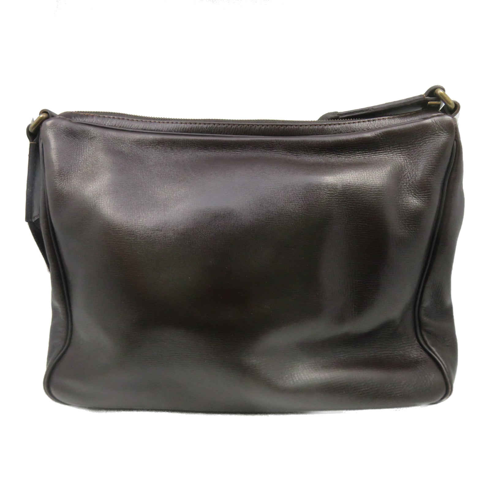 LOUIS VUITTON 牛皮皮革Whichita金扣肩背袋棕色