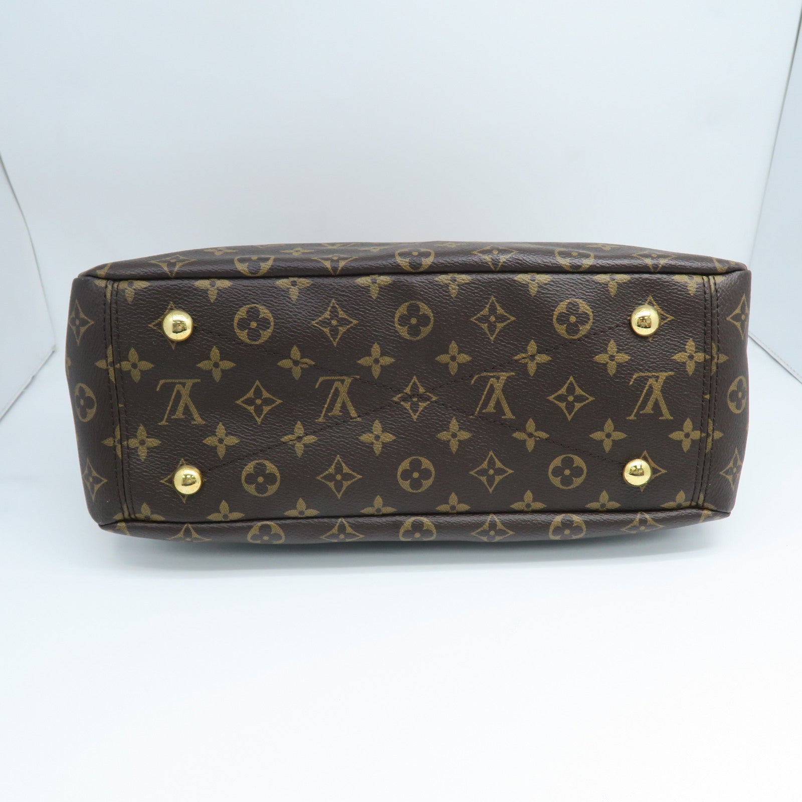 LOUIS VUITTON Monogram Pallas MM Gold Buckle Handle Shoulder Bag Brown/Red