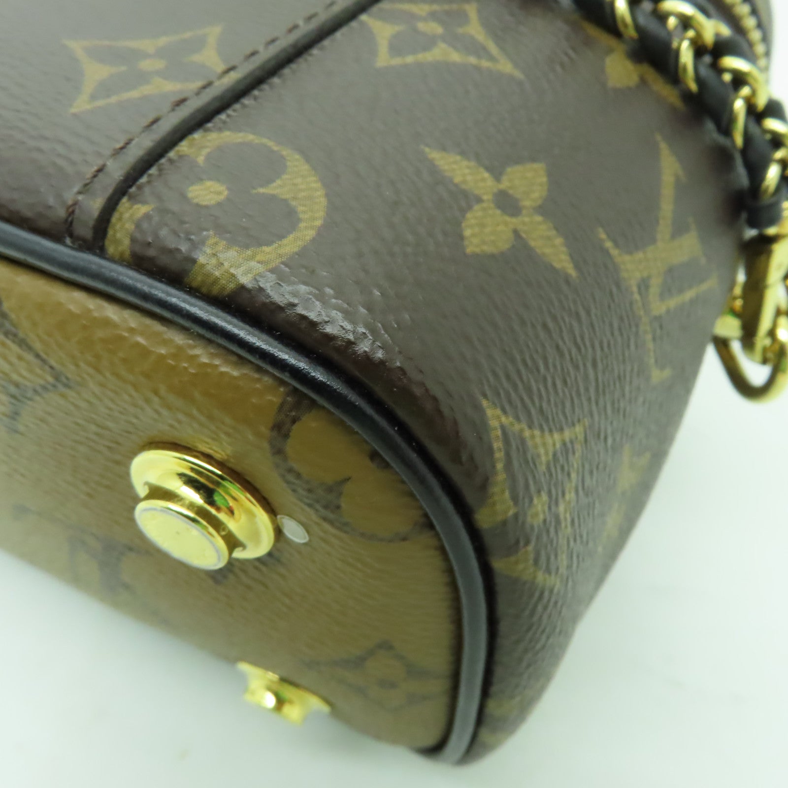 LOUIS VUITTON 【激減優惠】Monogram Vanity PM金扣手挽肩背兩用袋啡色/黑色