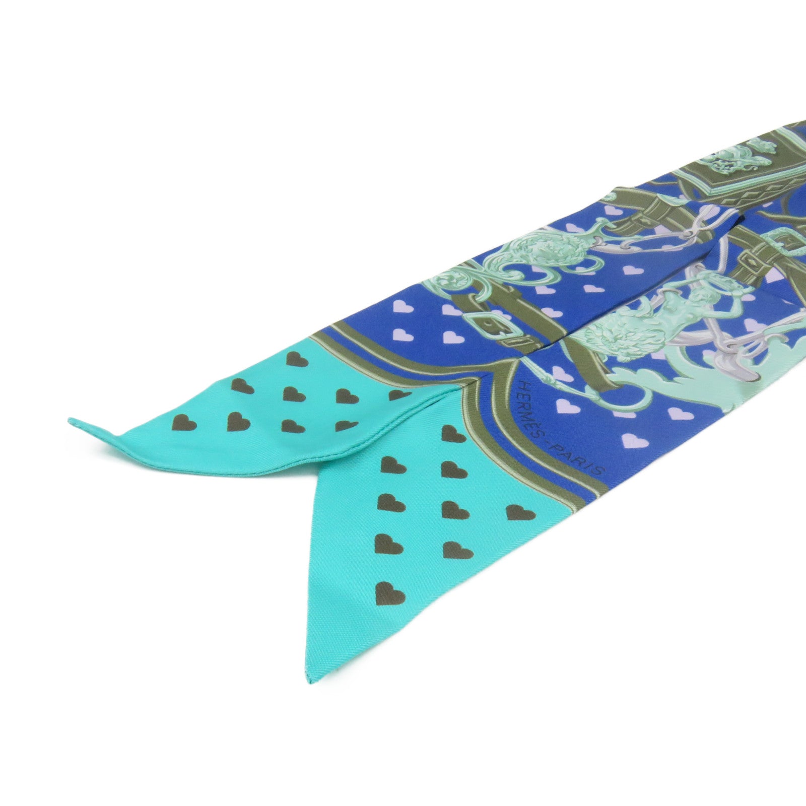 HERMES 【激減優惠】絲質Twilly Scarf絲巾藍色/綠色/紫色/彩色