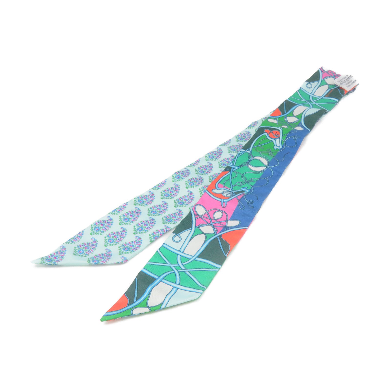 HERMES 丝质Twilly Scarf丝巾绿色/彩色