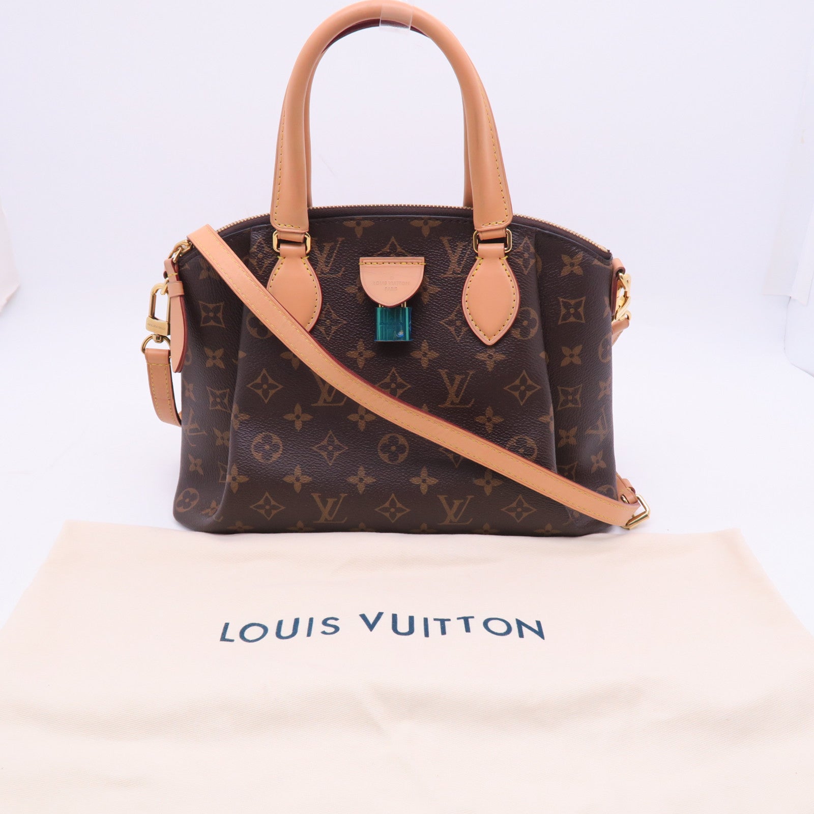 LOUIS VUITTON Monogram Rivoli PM金扣手挽肩背兩用袋啡色