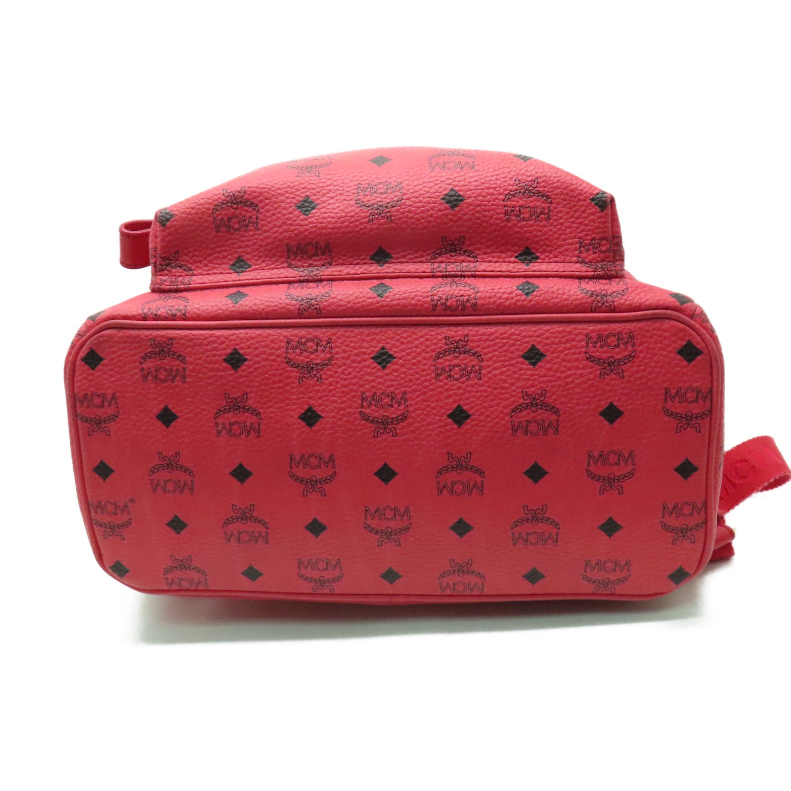 MCM 牛皮皮革Rucksack金扣背包紅色