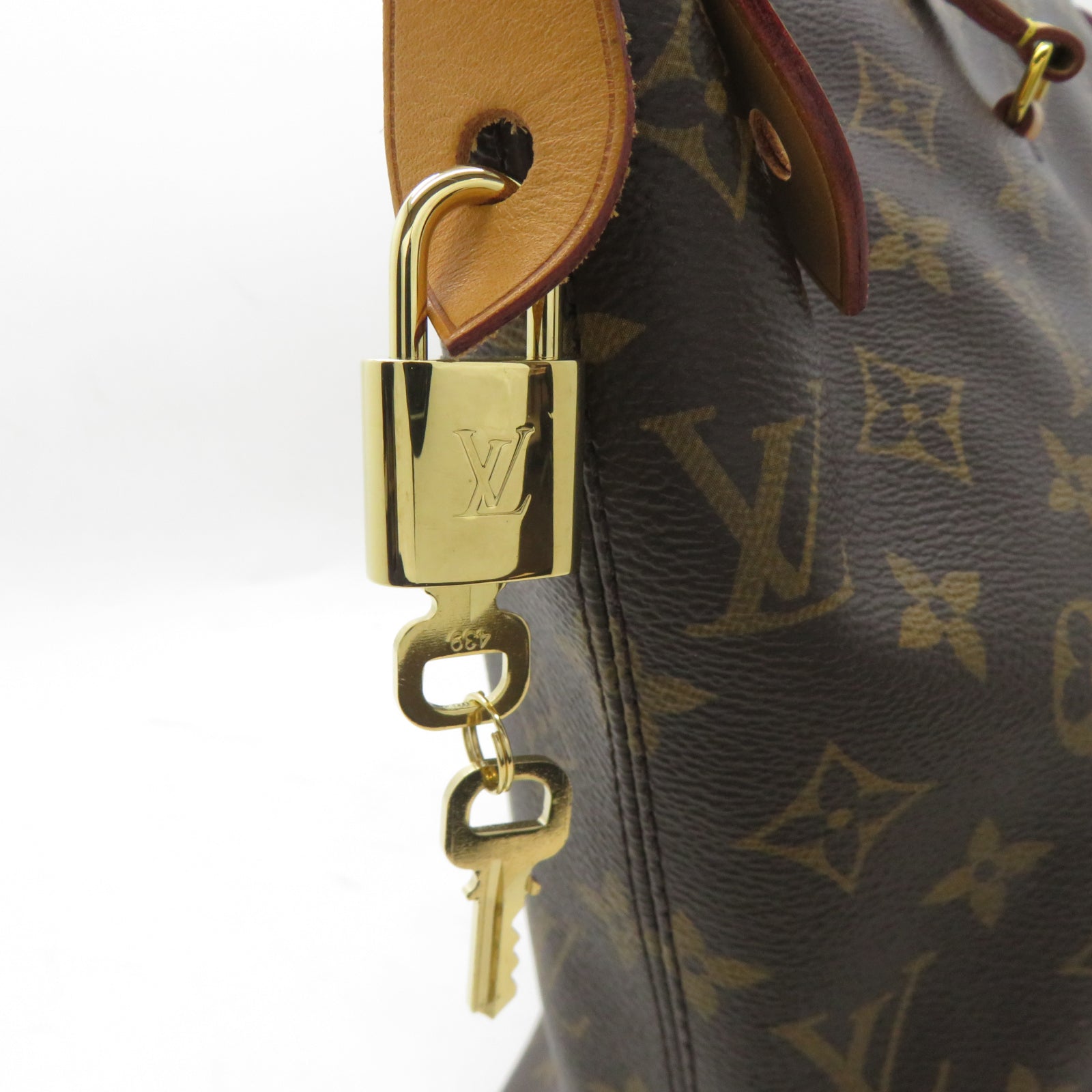 LOUIS VUITTON Monogram Iema MM金扣肩背袋啡色