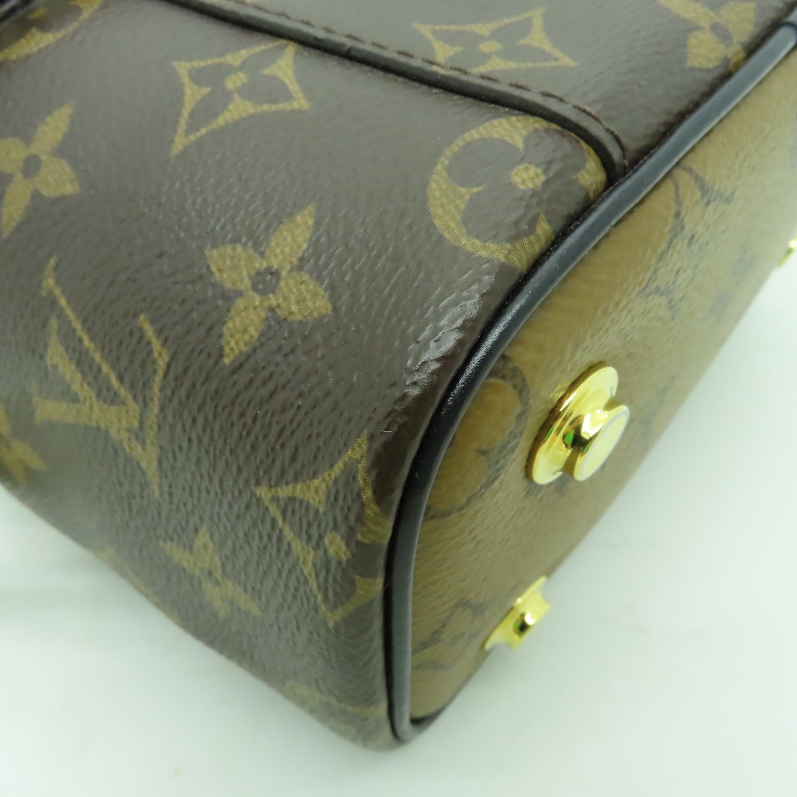 LOUIS VUITTON 【激減優惠】Monogram Vanity PM金扣手挽肩背兩用袋啡色/黑色