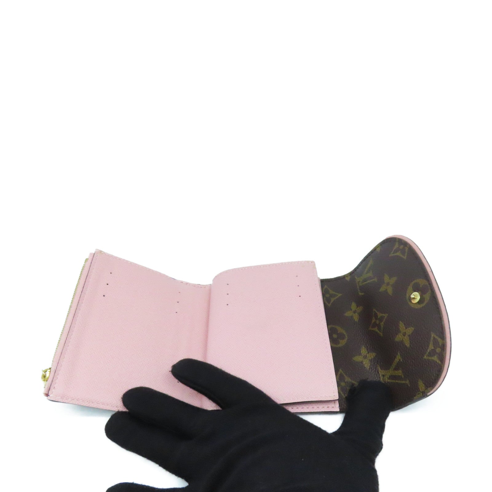 LOUIS VUITTON Monogram Ariane Short Wallet短錢包啡色/粉紅色