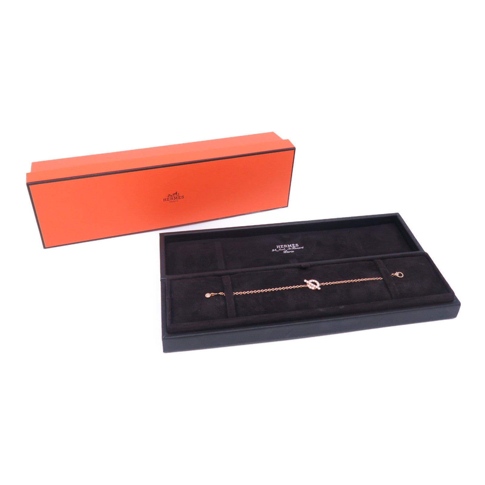 HERMES 18K玫瑰金Finesse Bracelet 0.55ct鑽石手鏈