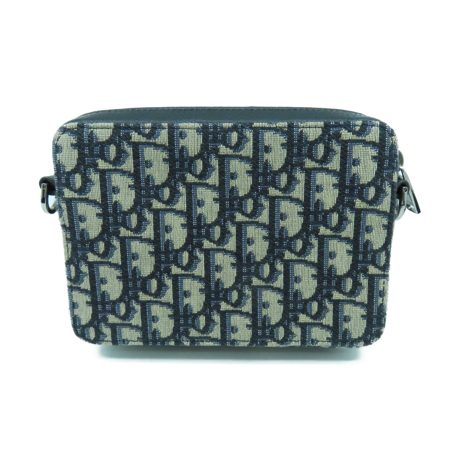 Dior 帆布Pouch With Strap銀扣肩背袋藍色
