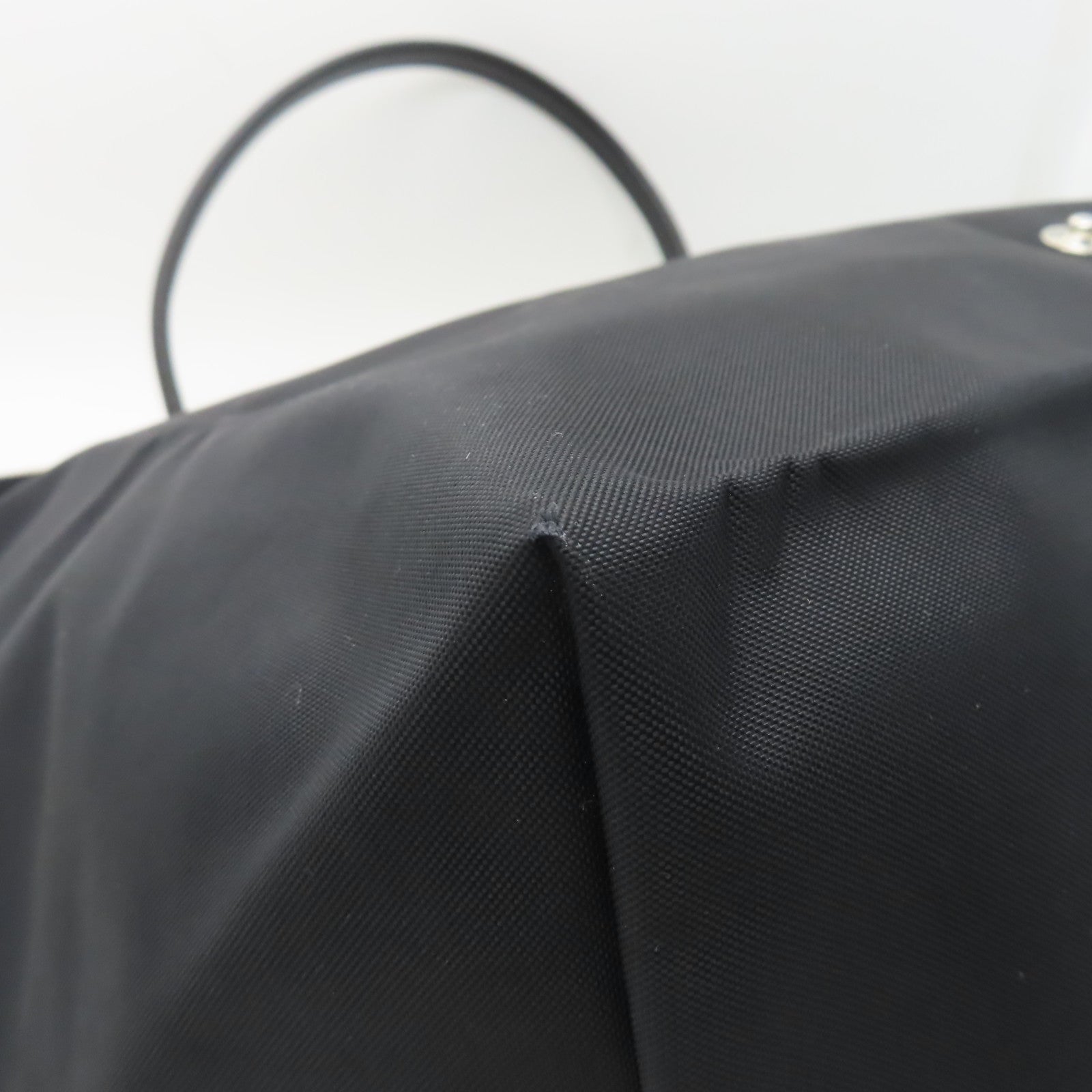 Longchamp 尼龍Shoulder Bag銀扣肩背袋黑色/米色