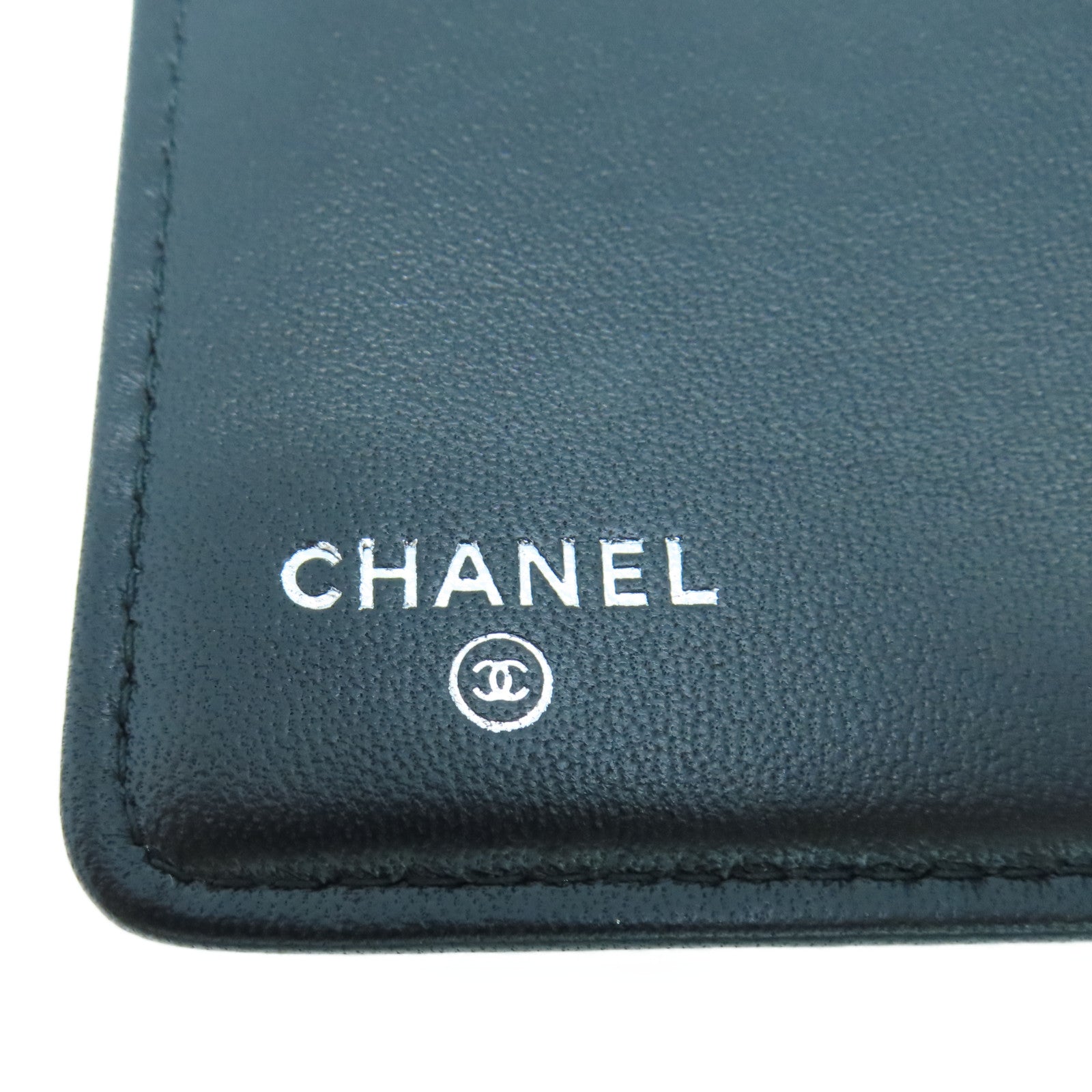 CHANEL 羊皮皮革Boy Long Wallet長銀包藍色