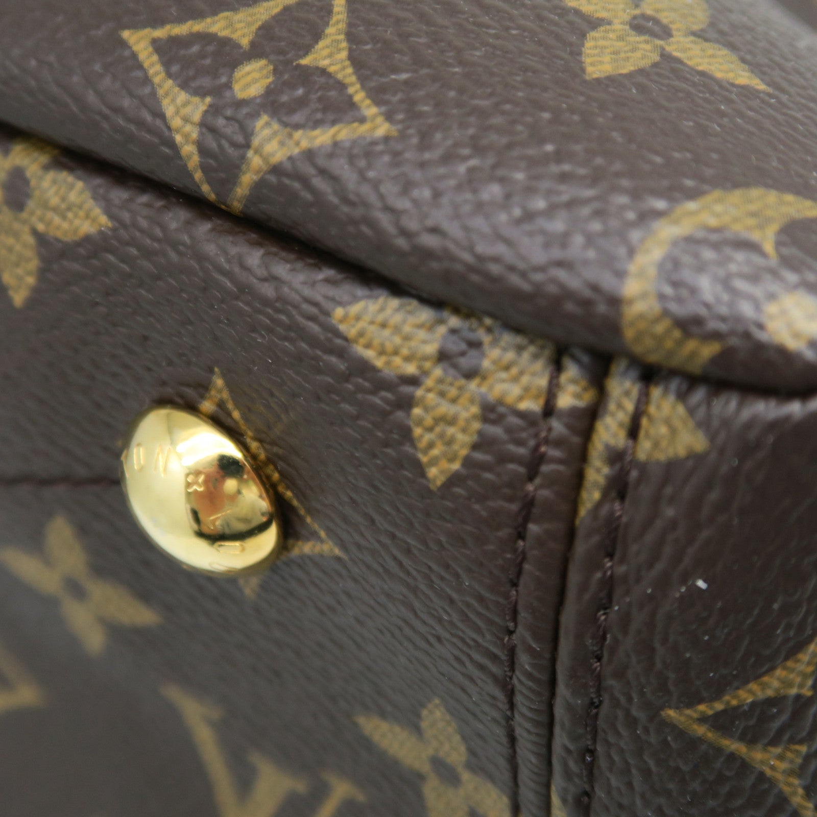 LOUIS VUITTON Monogram Pallas MM Gold Buckle Handle Shoulder Bag Brown/Red